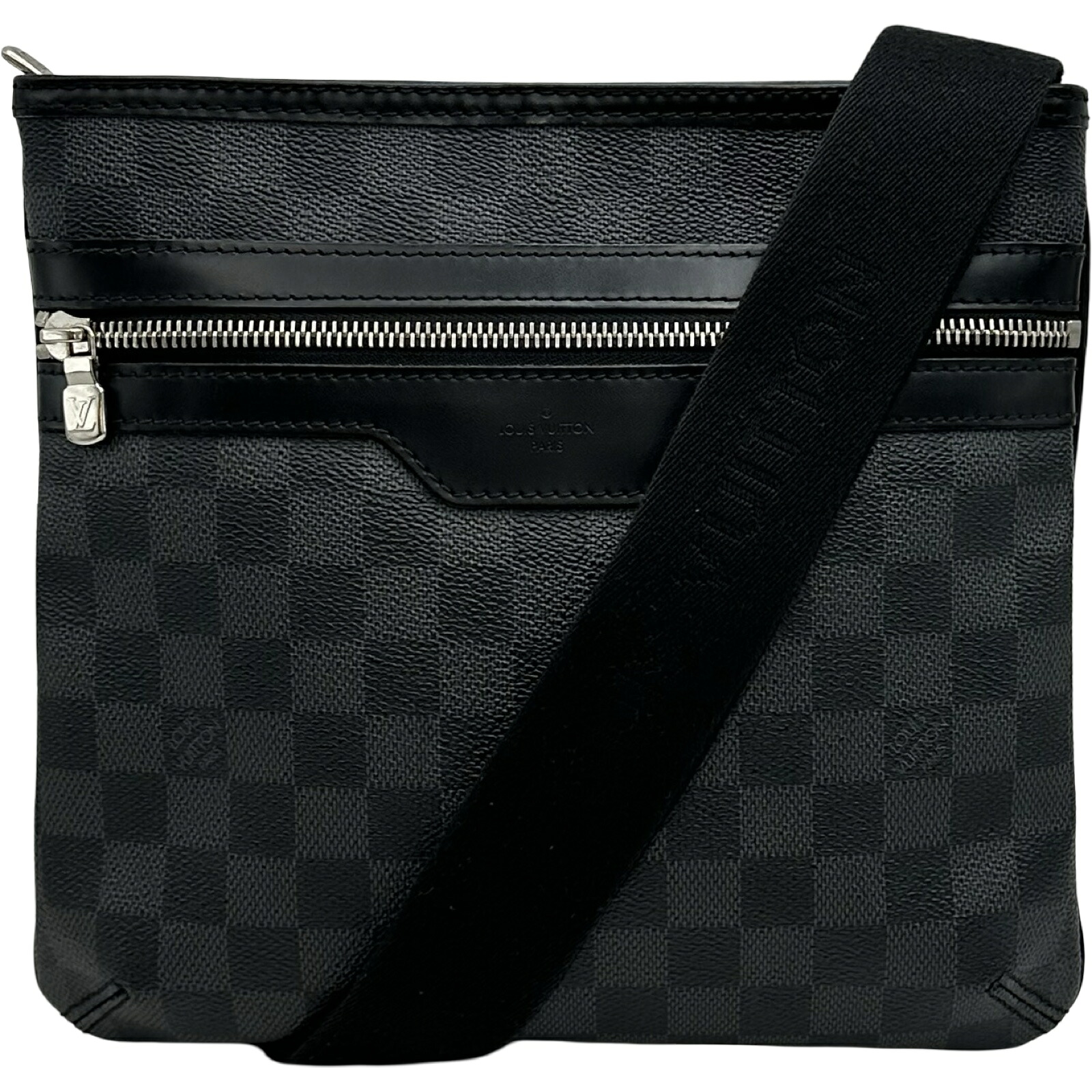 【6/1～ 最大限度30,000円OFFクーポン券！】ルイ・ヴィトン LOUIS VUITTON トマス N58028 黒いこと ダミエ・グラフィット メンズ ショルダーバッグ【中古】