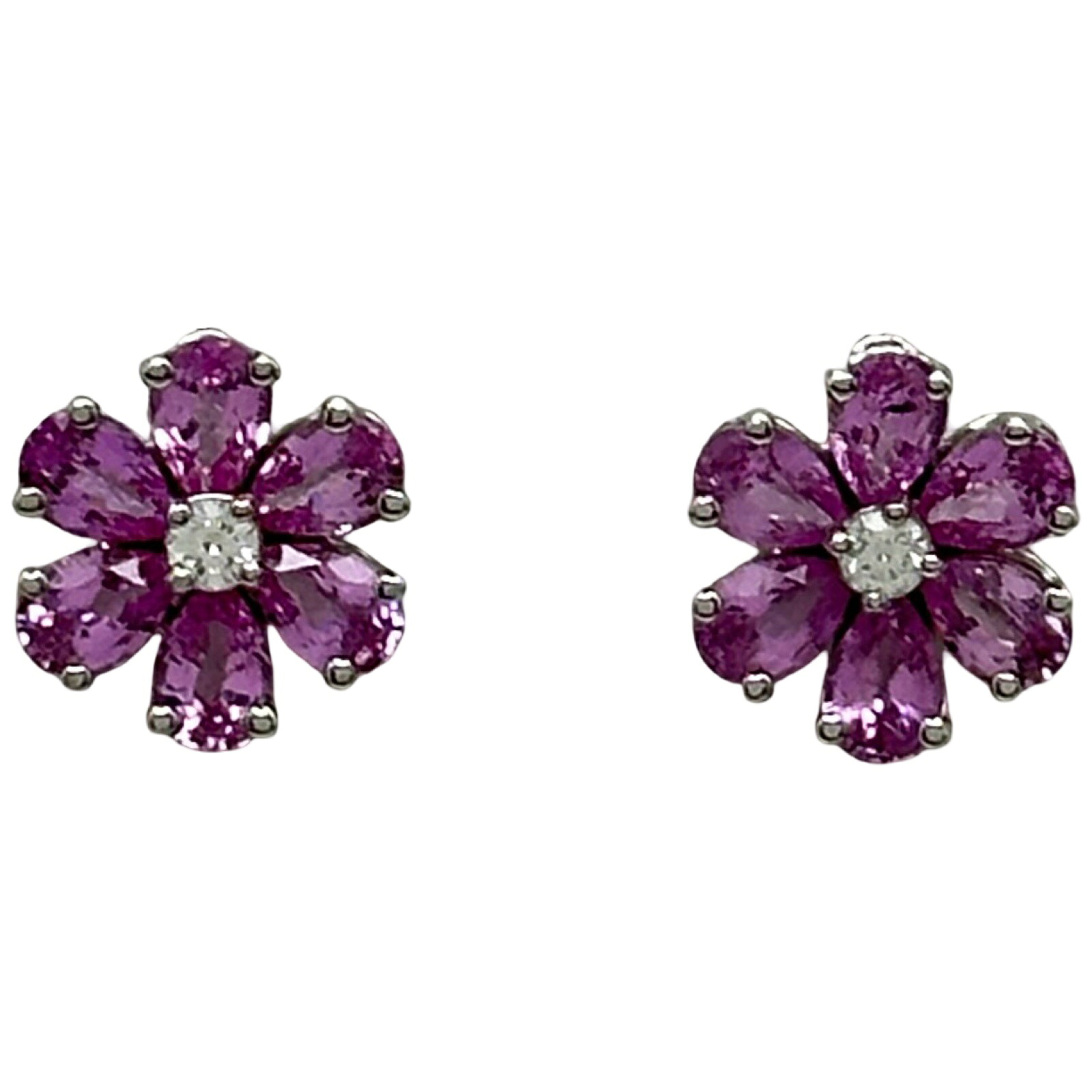 ハリーウィンストン HARRY WINSTON フォーゲットミーノットピアス プラチナ Pt950 ピンクサファイア ジュエリー【中古】