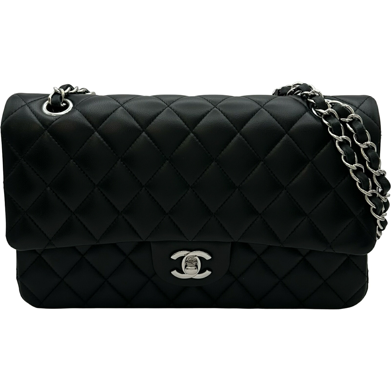 シャネル CHANEL マトラッセ25 A01112 ブラック シルバー金具 ラムスキン レディース ショルダーバッグ【中古】