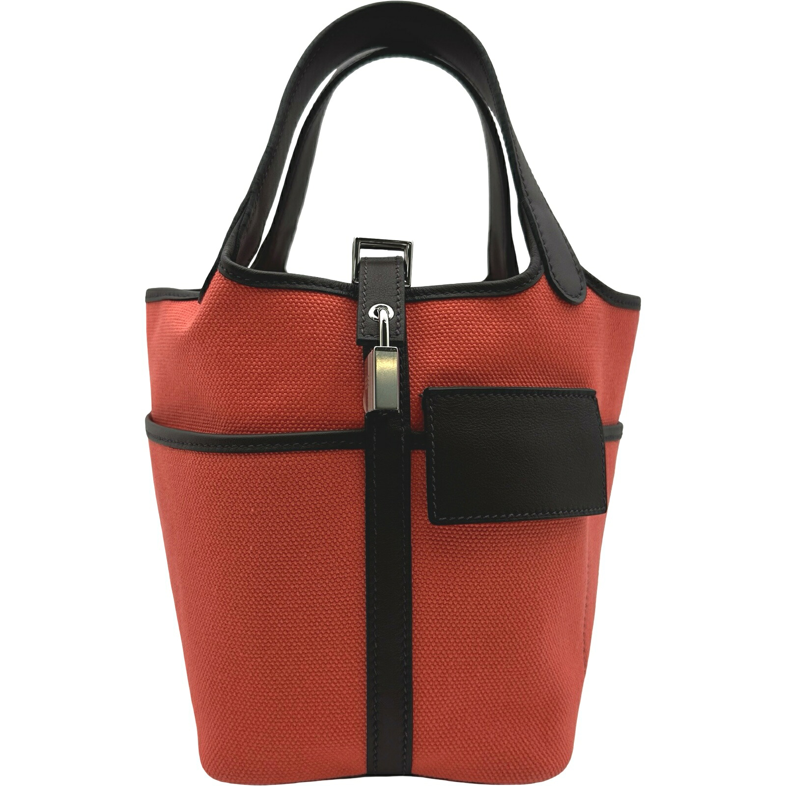 エルメス HERMES ピコタンロックPM カーゴ B刻 ローズテキサス/ルージュセリエ シルバー金具 トワル レディース ハンドバッグ【中古】|OKURA(おお蔵)店