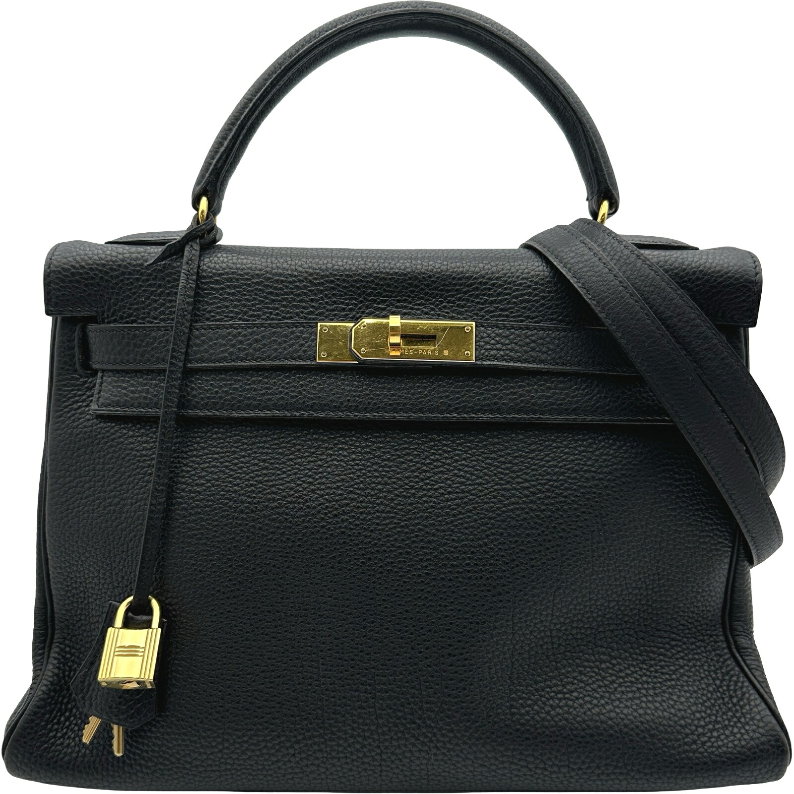 エルメス HERMES ケリー32 内縫い ?B刻 ブラック ゴールド金具 トゴ レディース ハンドバッグ【中古】