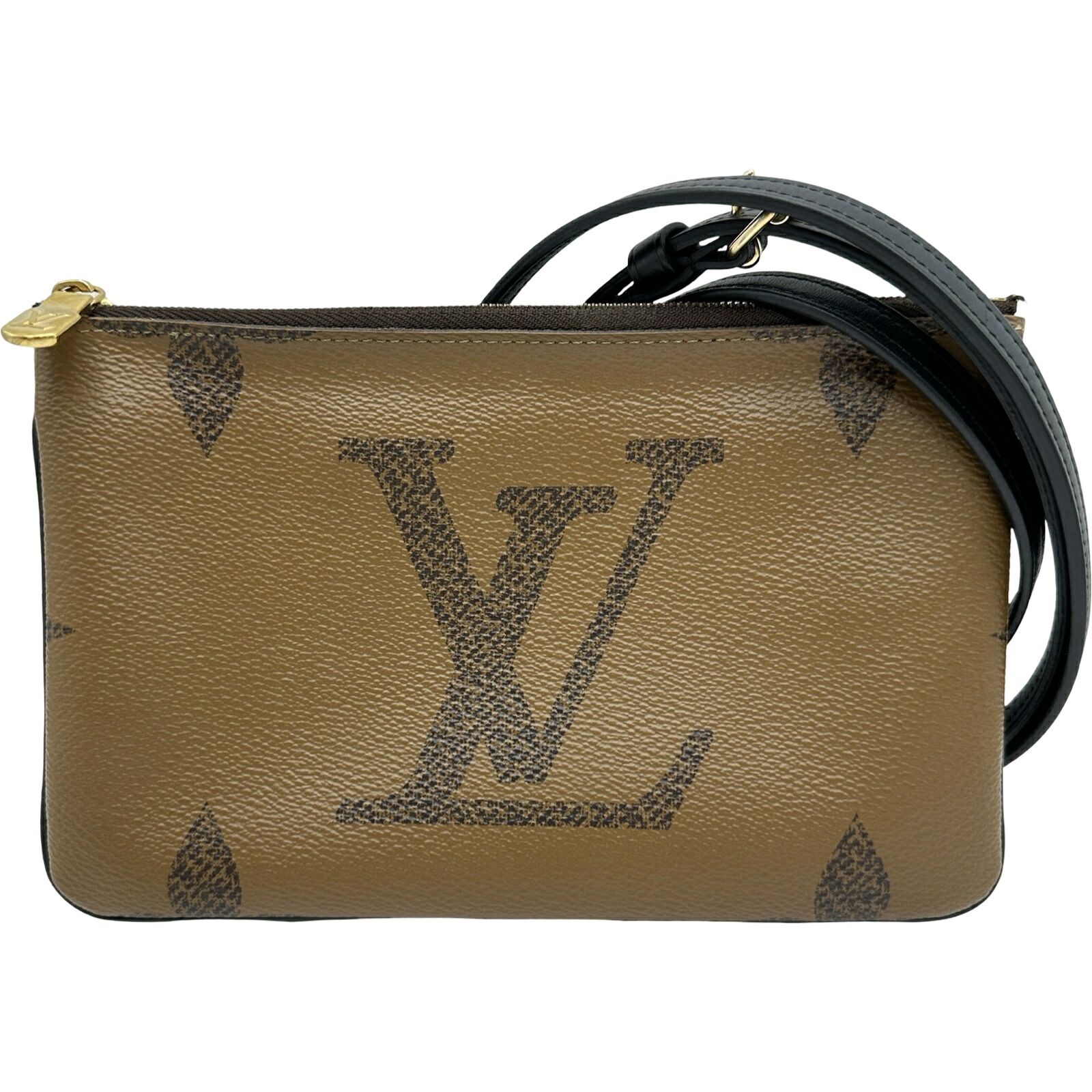 ルイ・ヴィトン LOUIS VUITTON ポシェット・ドゥーブル ジップ M69203 ブラウン モノグラム・ジャイアント・リバース レディース ショルダーバッグ【中古】 96,800円