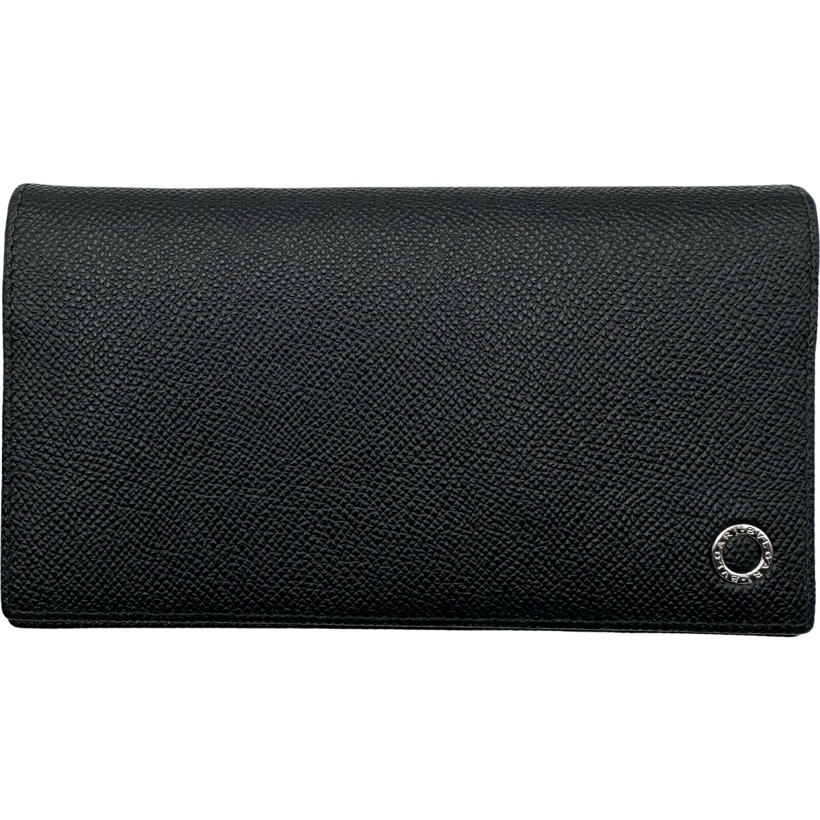 ブル小峡谷 BVLGARI ブルガリブルガリロングウォレット 黒いこと なめし革 レディース 長紙入れ【中古】