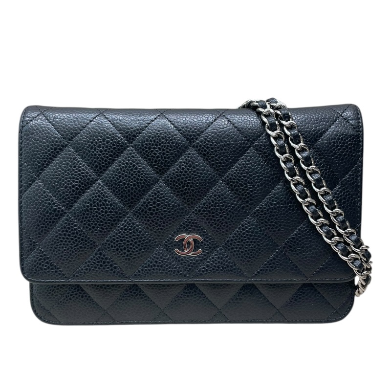 シャネル CHANEL マトラッセチェーンウォレット A33814 21番台 ブラック キャビア レディース ショルダーバッグ【中古】|OKURA(おお蔵)店