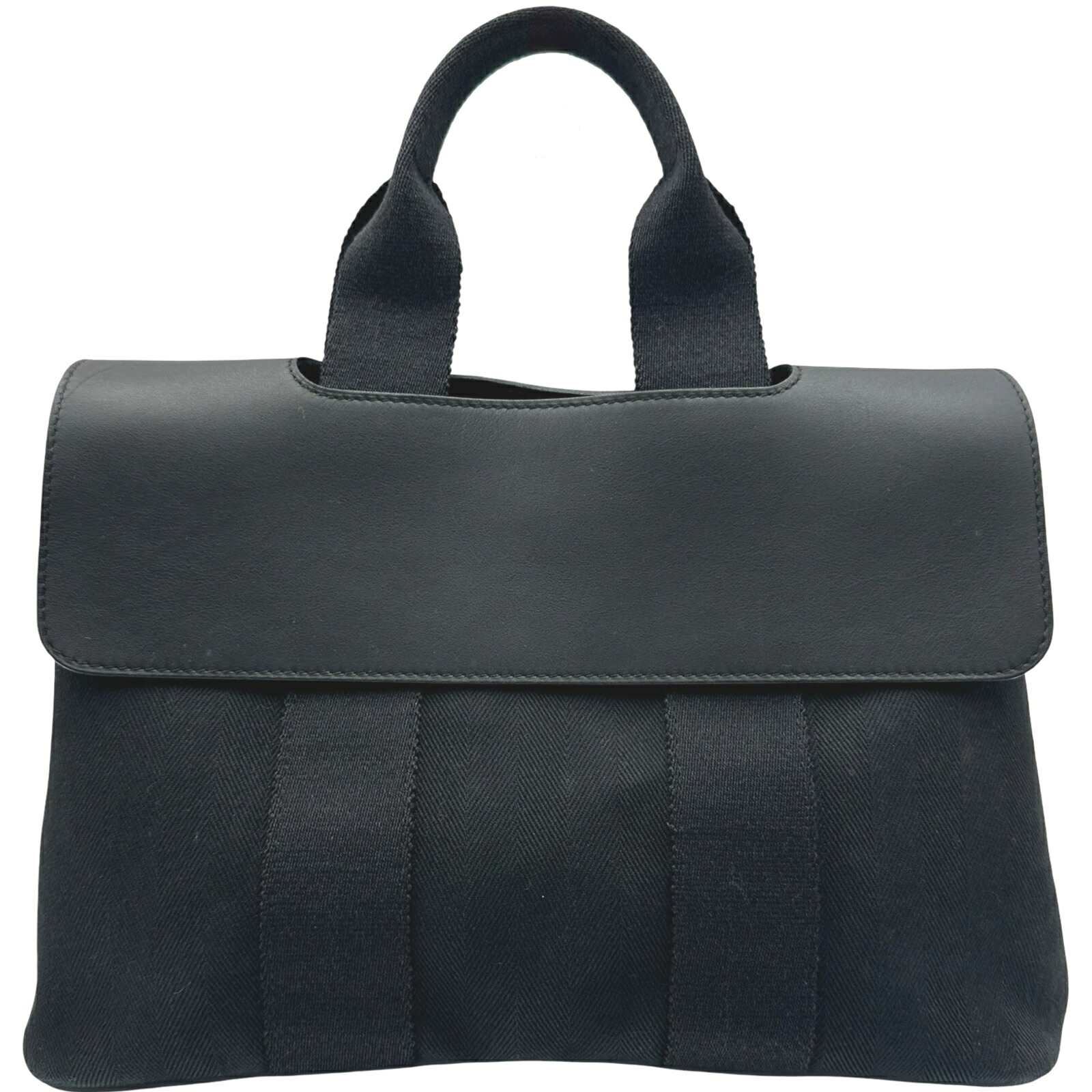 エルメス HERMES ヴァルパライソPM ブラック トワル/レザー レディース ハンドバッグ【中古】