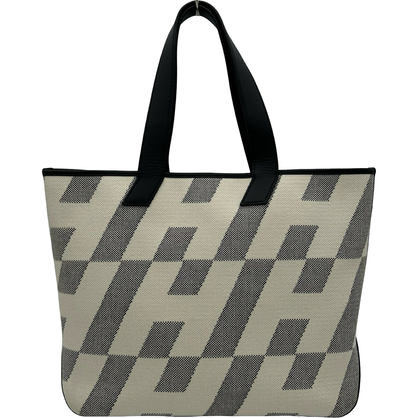 エルメス HERMES HアンビエGM Z刻 ホワイト/グレー トワルソーアッシュ ユニセックス トートバッグ【中古】