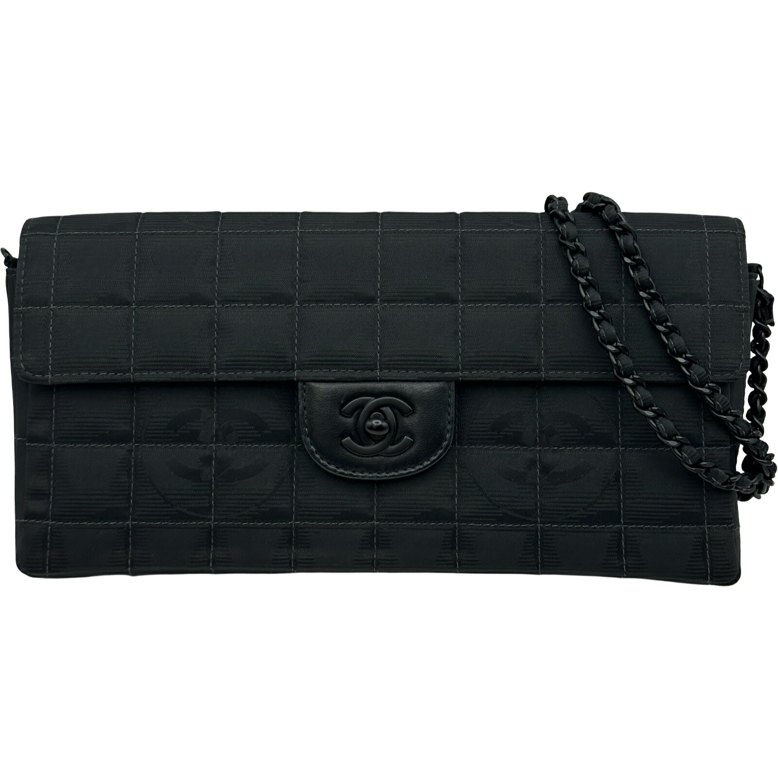 シャネル CHANEL ニュートラベルラインチェーンワンショルダー A15316 6番台 ブラック ブラック金具 ナイロンジャガード レディース ショルダーバッグ【中古】|OKURA(おお蔵)店