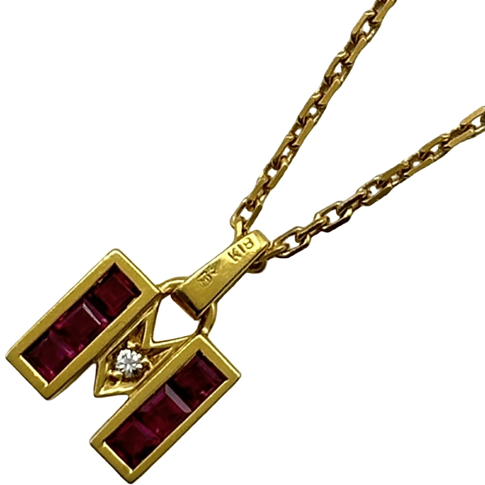 ミキモト MIKIMOTO ネックレス ゴールド K18 ルビー ジュエリー【中古】|OKURA(おお蔵)店