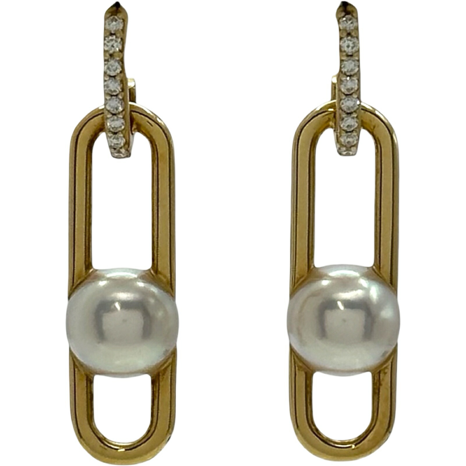 タサキ TASAKI ピアス ゴールド G750/パール/ダイヤモンド ダイヤモンド ジュエリー【中古】