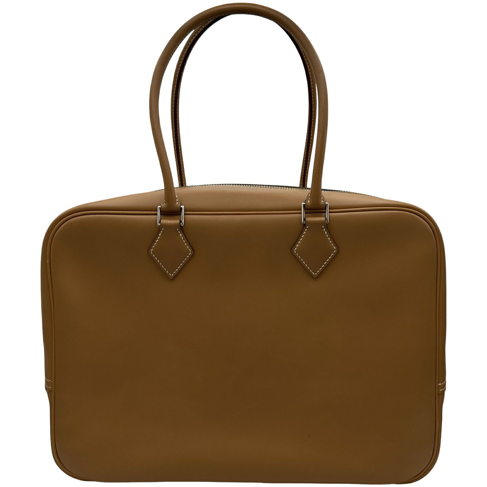 エルメス HERMES プリュム32 □G刻 ナチュラル シルバー金具 シャモニー レディース ハンドバッグ【中古】｜OKURA（おお蔵）店
