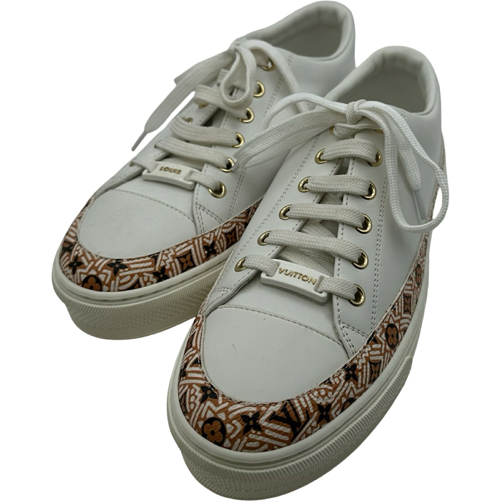 ルイ・ヴィトン LOUIS VUITTON ステラーライン モノグラムスニーカー NV0260 ホワイト レザー レディース スニーカー【中古】