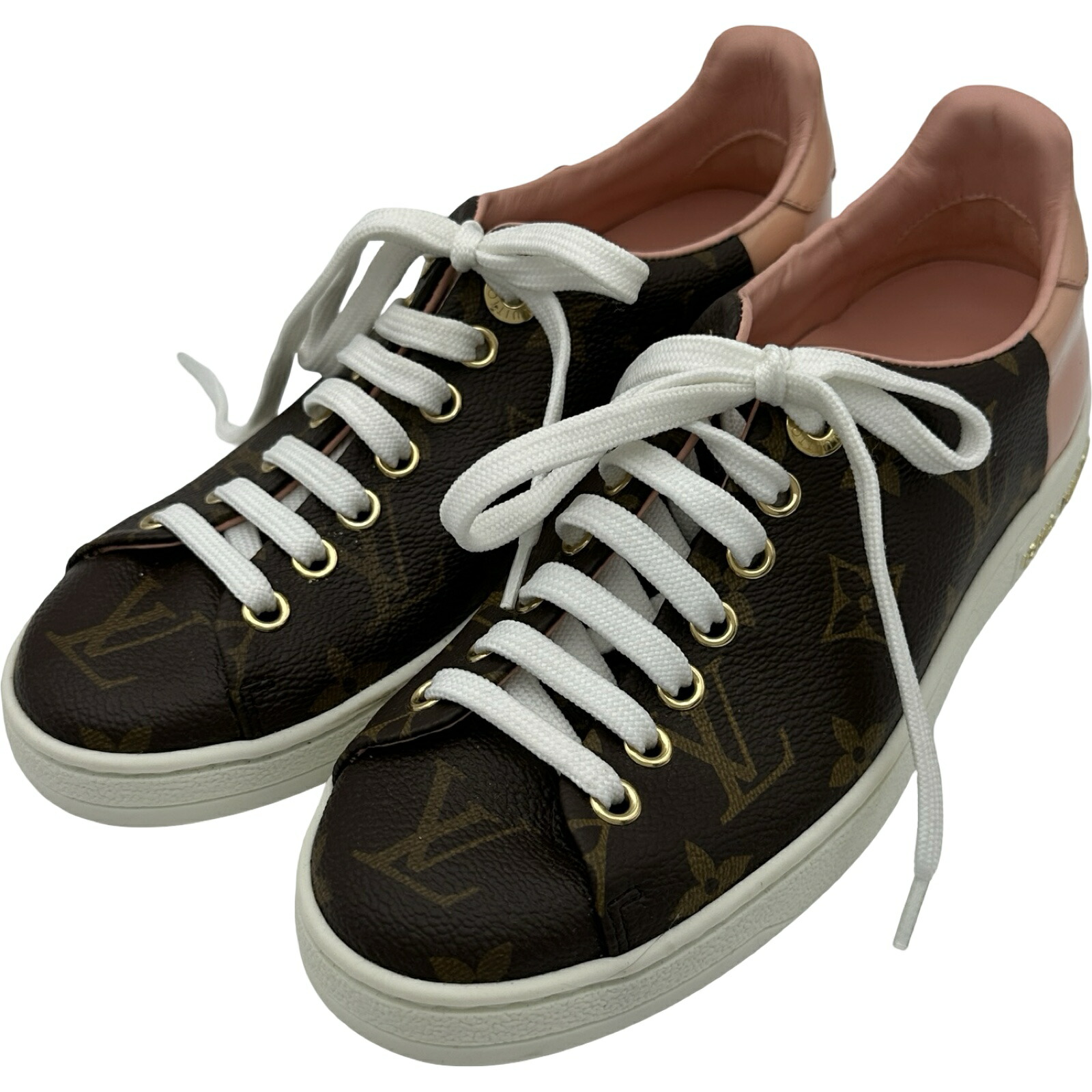 【6/1～ 最大限度30,000円OFF引き換え証！】ルイ・ヴィトン LOUIS VUITTON モノグラムローカットスニーカー 赤銅色 なめし革 レディース スニーカー【中古】