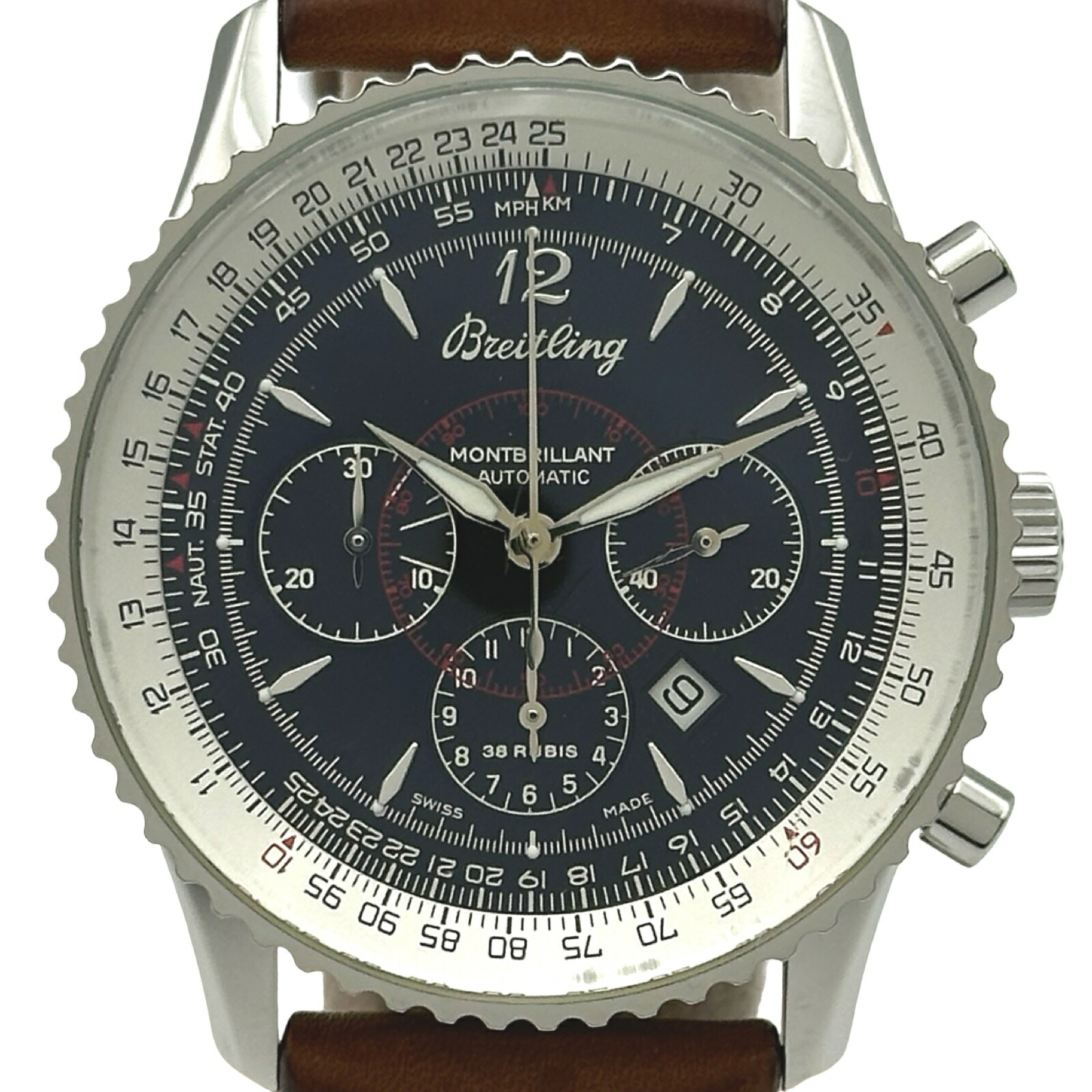ブライトリング BREITLING ナビタイマー モンブリラン A41330 ブラック ステンレススチール 自動巻き メンズ 腕時計【中古】