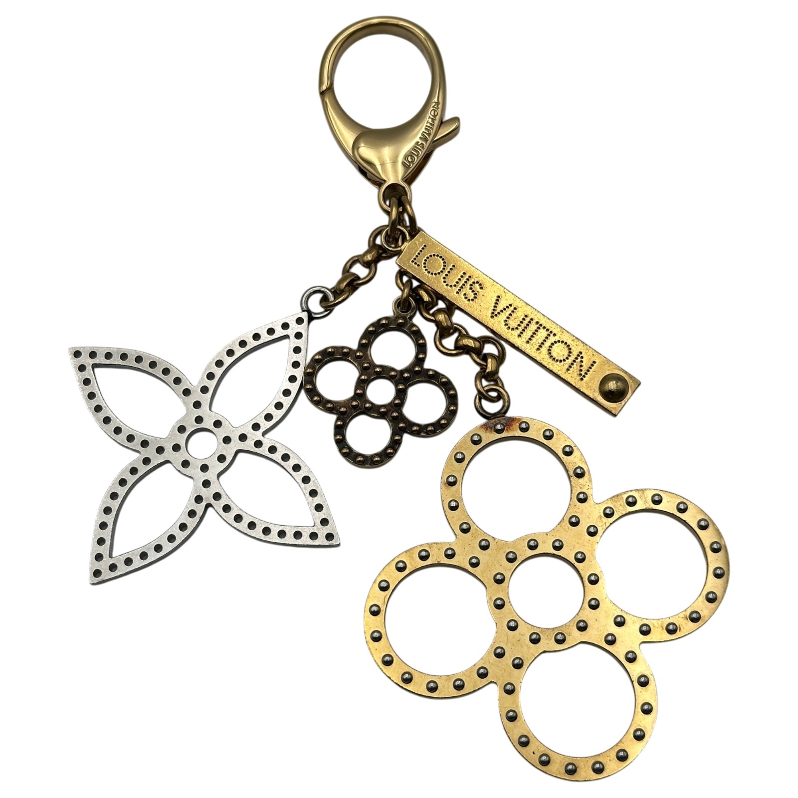 ルイ・ヴィトン LOUIS VUITTON ビジューサック・タパー M65722 ゴールド/シルバー メタル レディース キーホルダー【中古】|OKURA(おお蔵)店