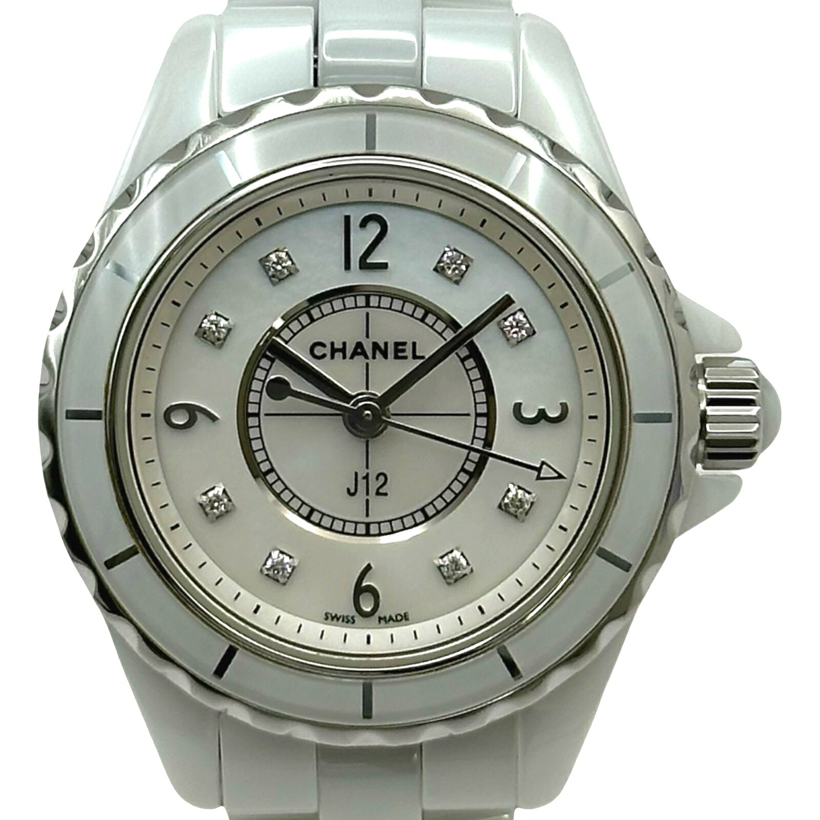 シャネル CHANEL J12 29mm H2570 ホワイトシェル セラミック/ステンレススチール　 クオーツ レディース 腕時計【中古】