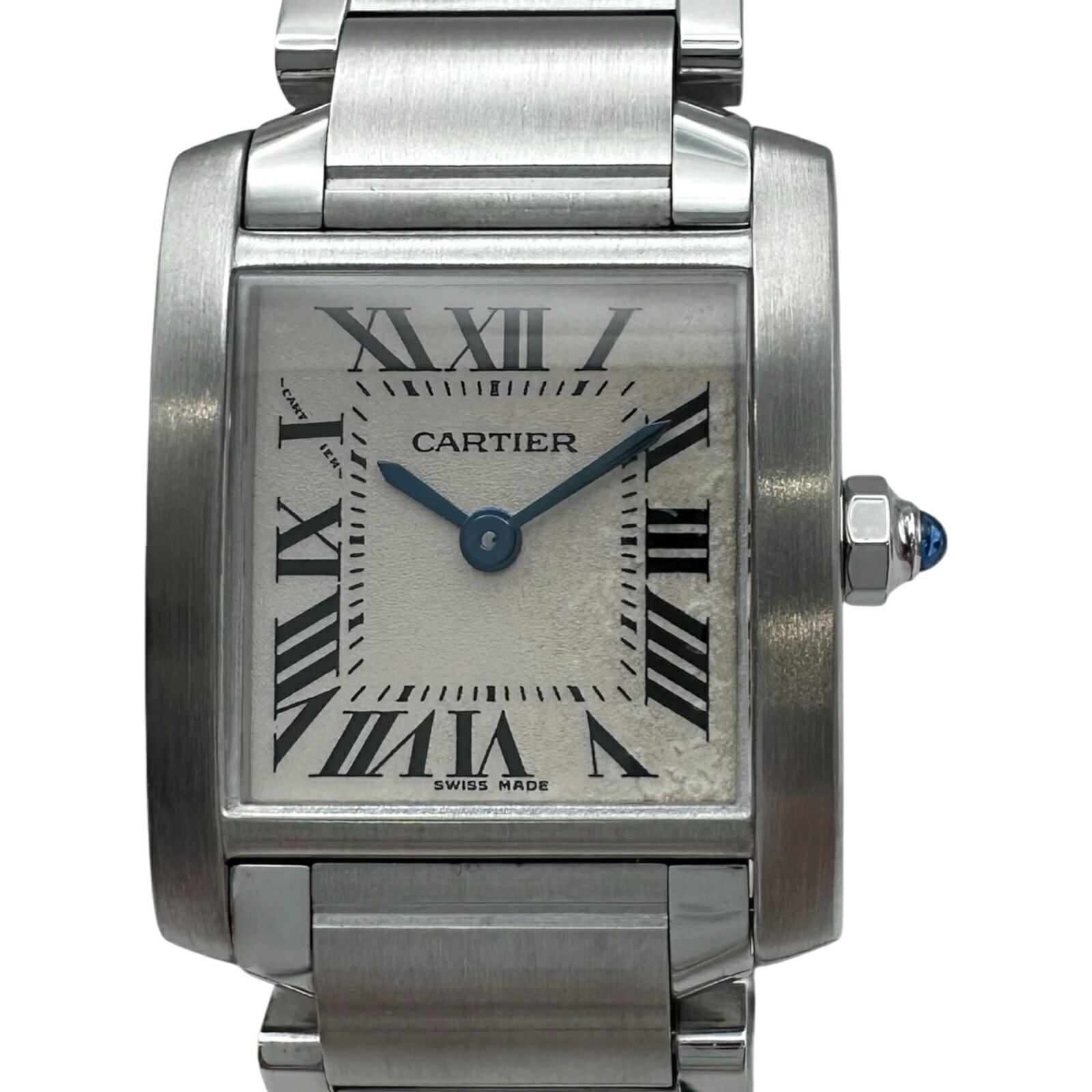カルティエ Cartier タンク フランセーズ SM W51008Q3 シルバー ステンレススチール クオーツ レディース 腕時計【中古】