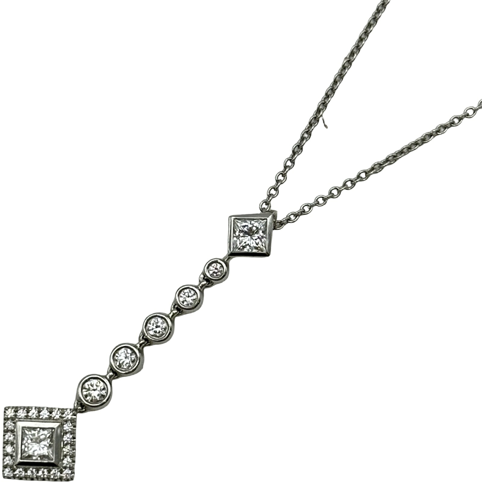 ティファニー TIFFANY＆CO ドロップネックレス プラチナ Pt950 ダイヤモンド ジュエリー【中古】