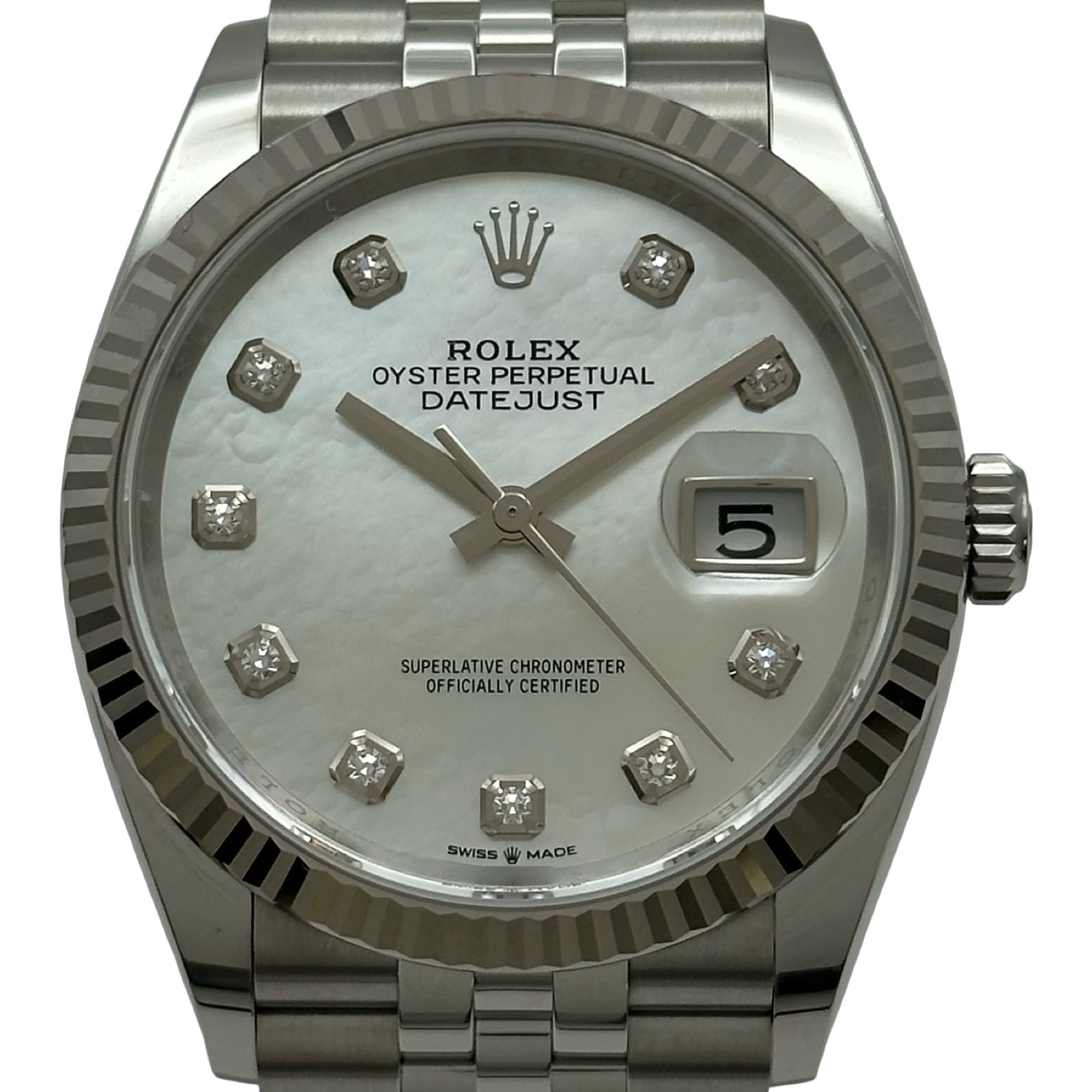 ロレックス ROLEX デイトジャスト36 126234G ホワイトシェル ホワイトゴールド/ステンレススチール 自動巻き メンズ 腕時計【中古】