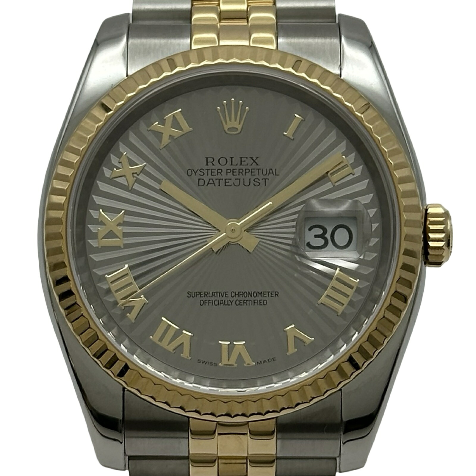 ロレックス ROLEX デイトジャスト36 116233 サンビーム ゴールド/ステンレススチール 自動巻き メンズ 腕時計【中古】