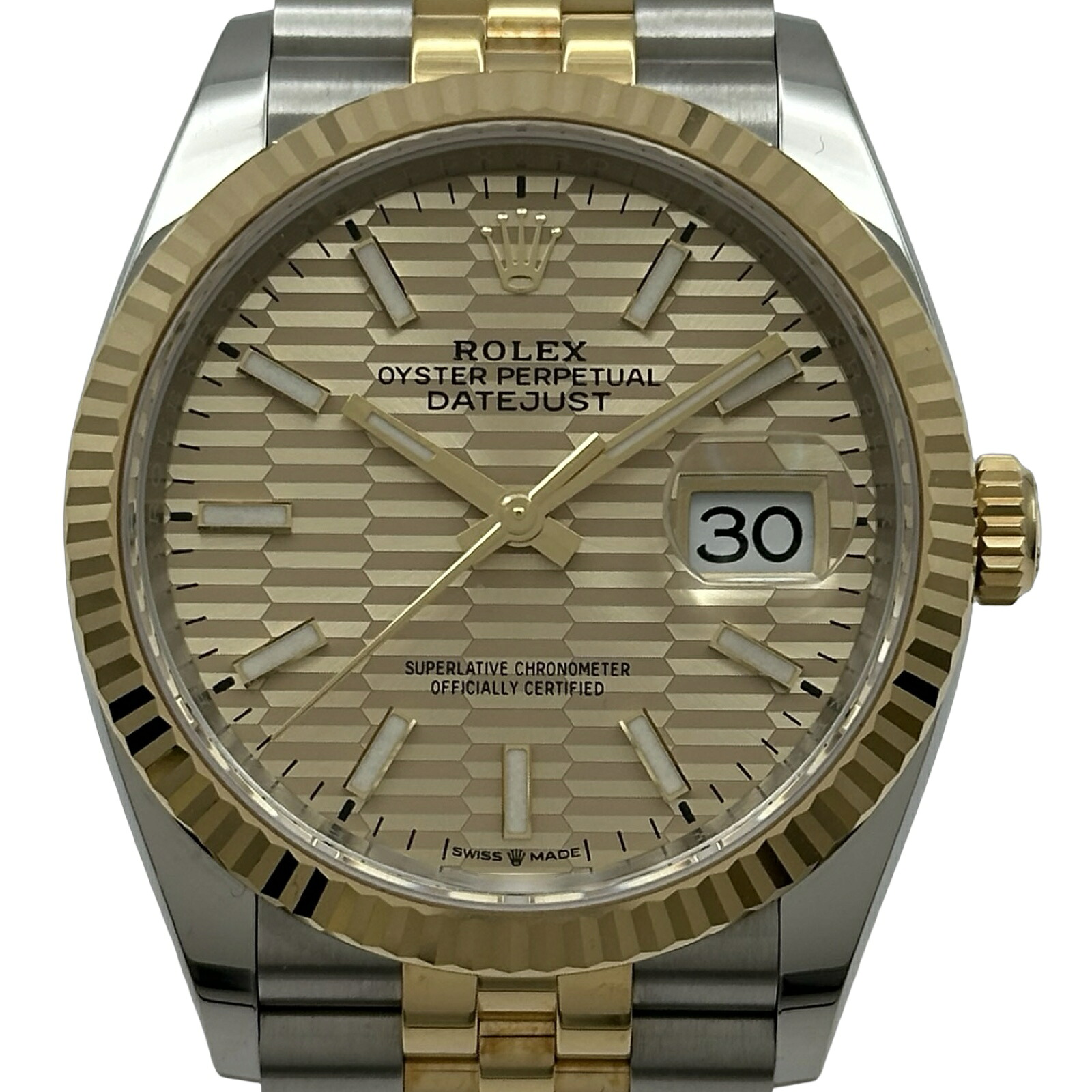 ロレックス ROLEX デイトジャスト36 フルーテッドモチーフ 126233 ゴールド ゴールド/ステンレススチール 自動巻き メンズ 腕時計【中古】