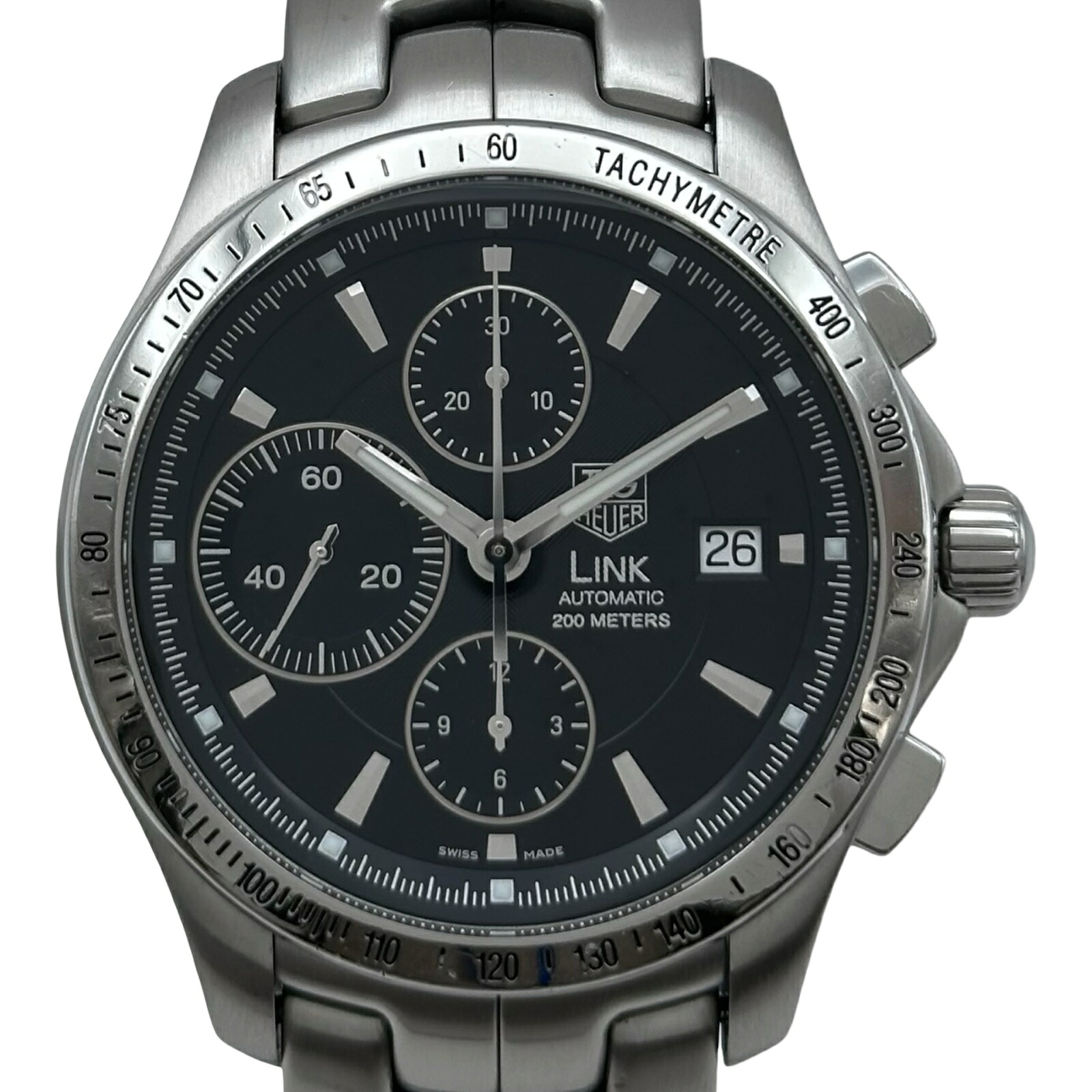 タグ・ホイヤー TAG HEUER リンク クロノグラフ CJF2110 ブラック ステンレススチール 自動巻き メンズ 腕時計【中古】