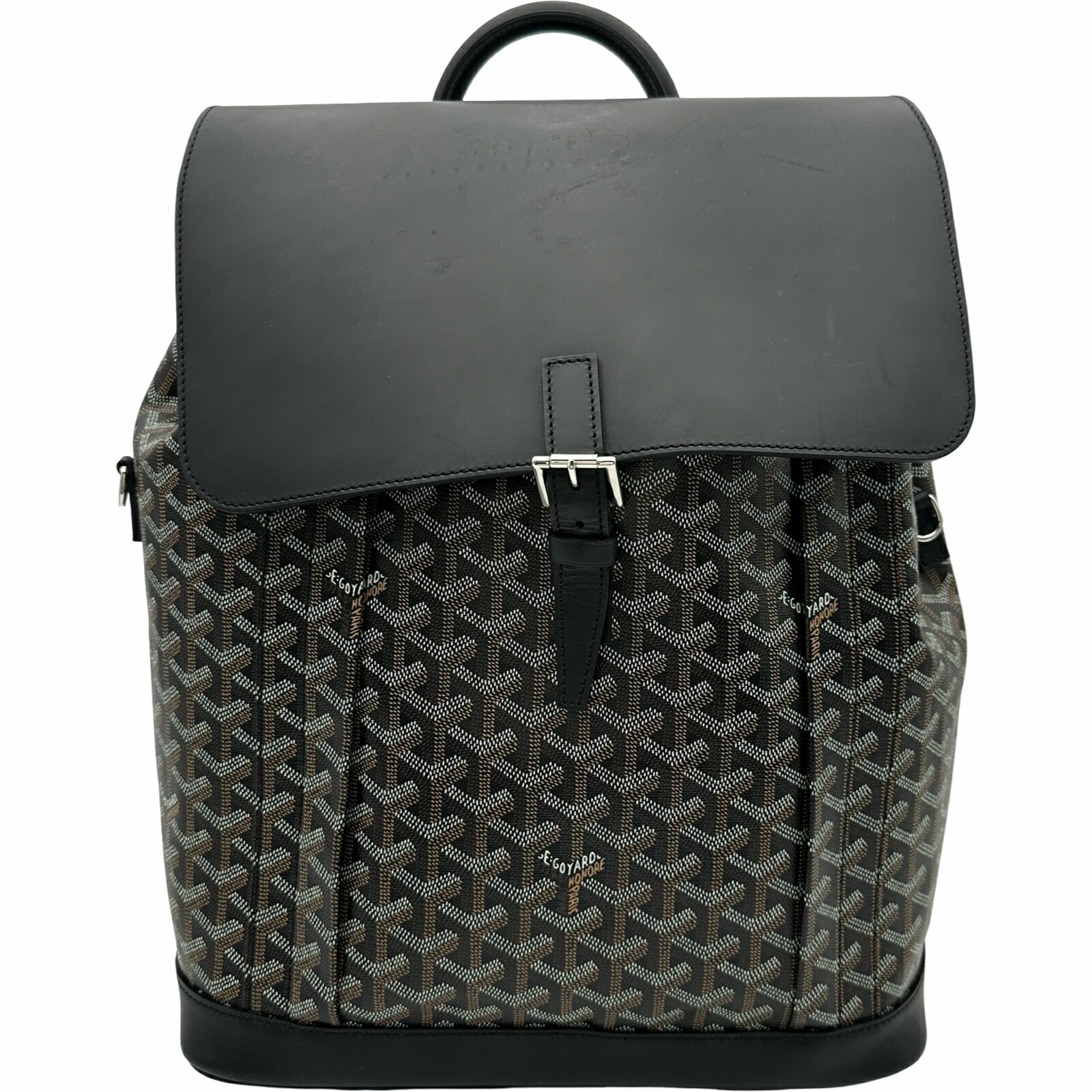 【6/1～ 最大限度30,000円OFF引き換え証！】ゴヤール GOYARD アル食パンMM 黒いこと ポリ塩化ビニル基/なめし革 レディース 背嚢・デイパック【中古】