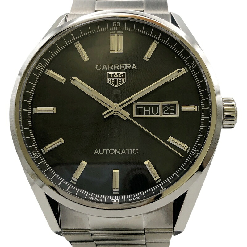 タグ・ホイヤー TAG HEUER カレラキャリバー5　デイデイト WBN0210.BA0640 ブラック ステンレススチール メンズ 腕時計【中古】