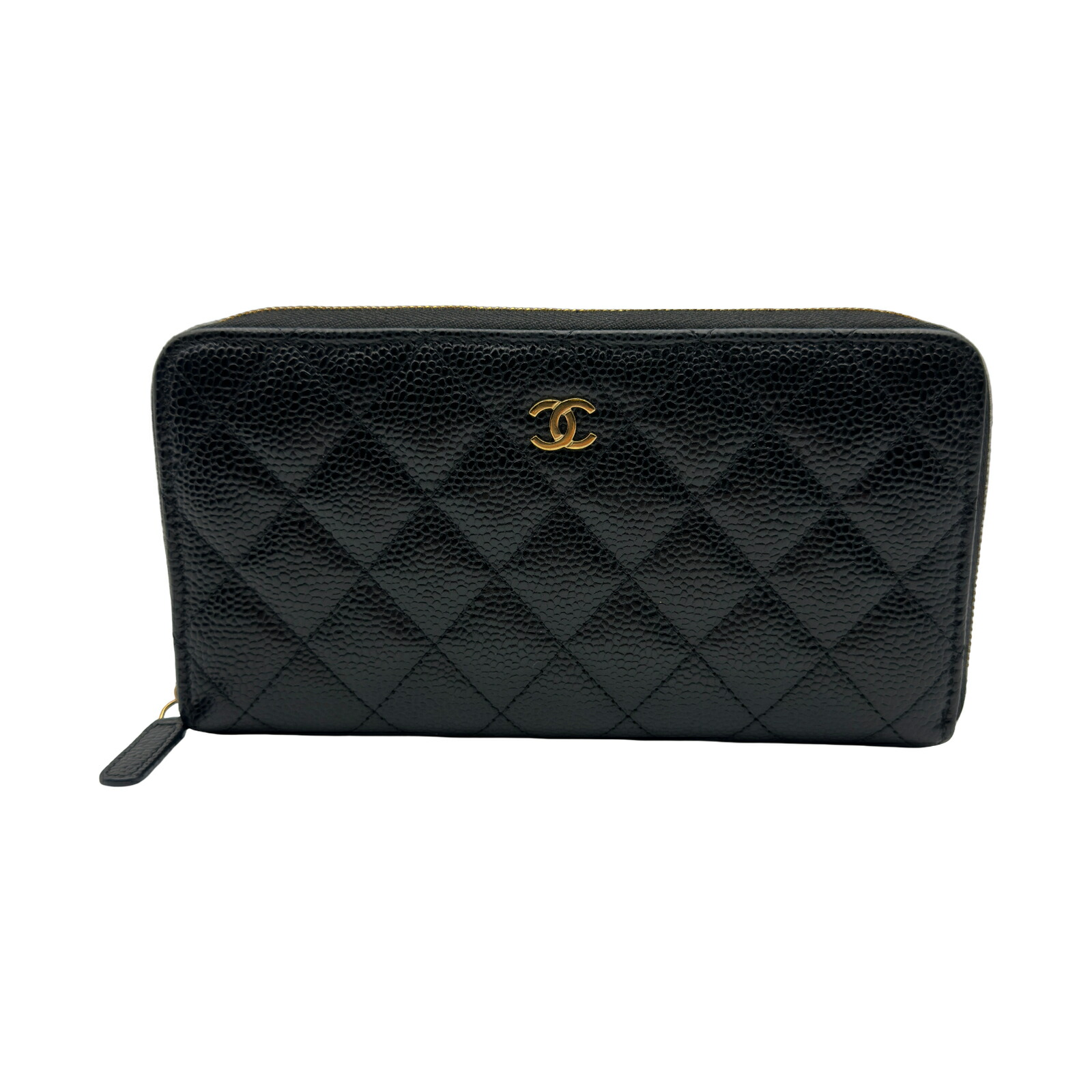 シャネル CHANEL クラシックロングジップウォレット AP0242 黒いこと ゴールド金具 キャビア素はだ レディース 長札入れ【中古】