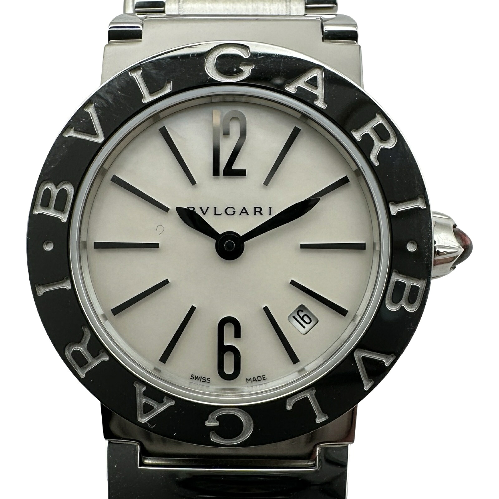 ブル小峡谷 BVLGARI ブルガリブルガリ BBL26S 白いこと外殻 ステンレス鋼スチール写真 石英 レディース ウォッチ【中古】