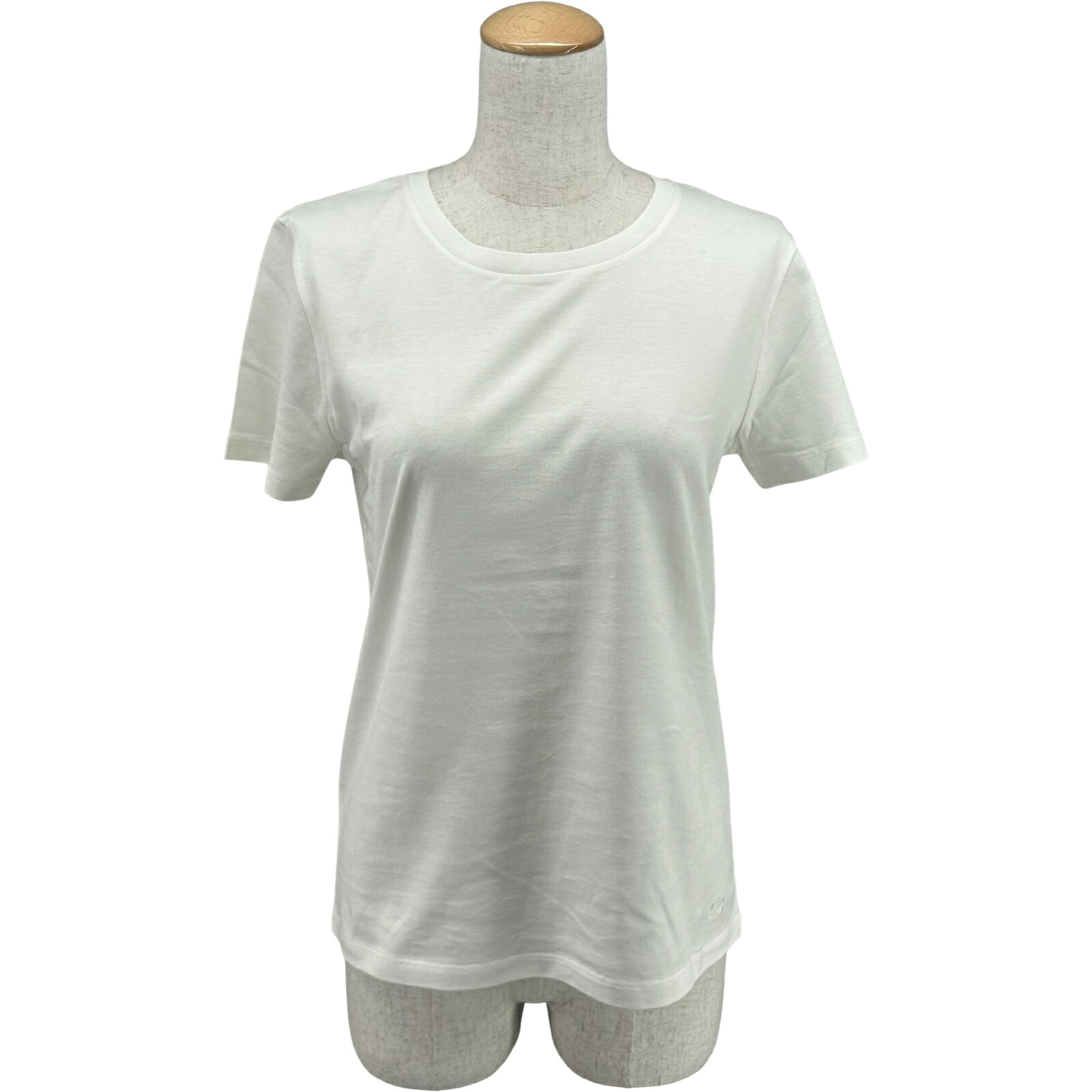 セリーヌ CELINE トリオンフロゴ刺繍半袖Tシャツ 2X45C671Q ホワイト コットン レディース 半袖Ｔシャツ【中古】｜OKURA（おお蔵）店