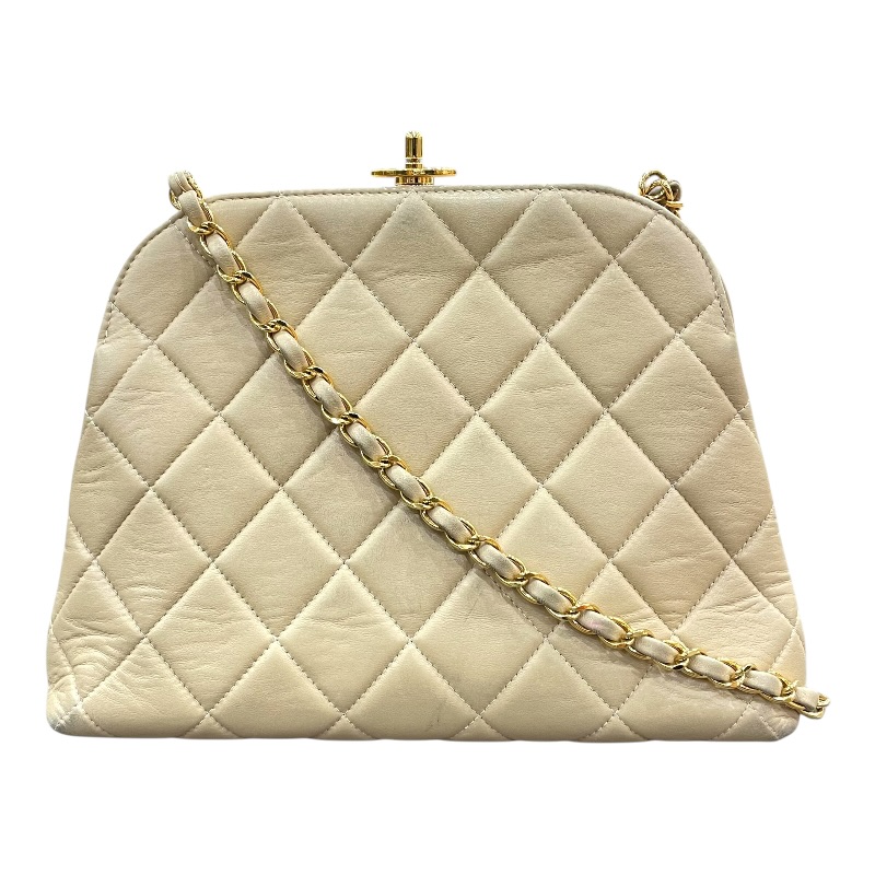 【最大限度40,000円OFF引き換え証離れ離れ中！】シャネル CHANEL マトラッセクラスプチェーンバッグ ベージュ/ゴールド金具 子ヒツジ素はだ レディース ショルダーバッグ【中古】