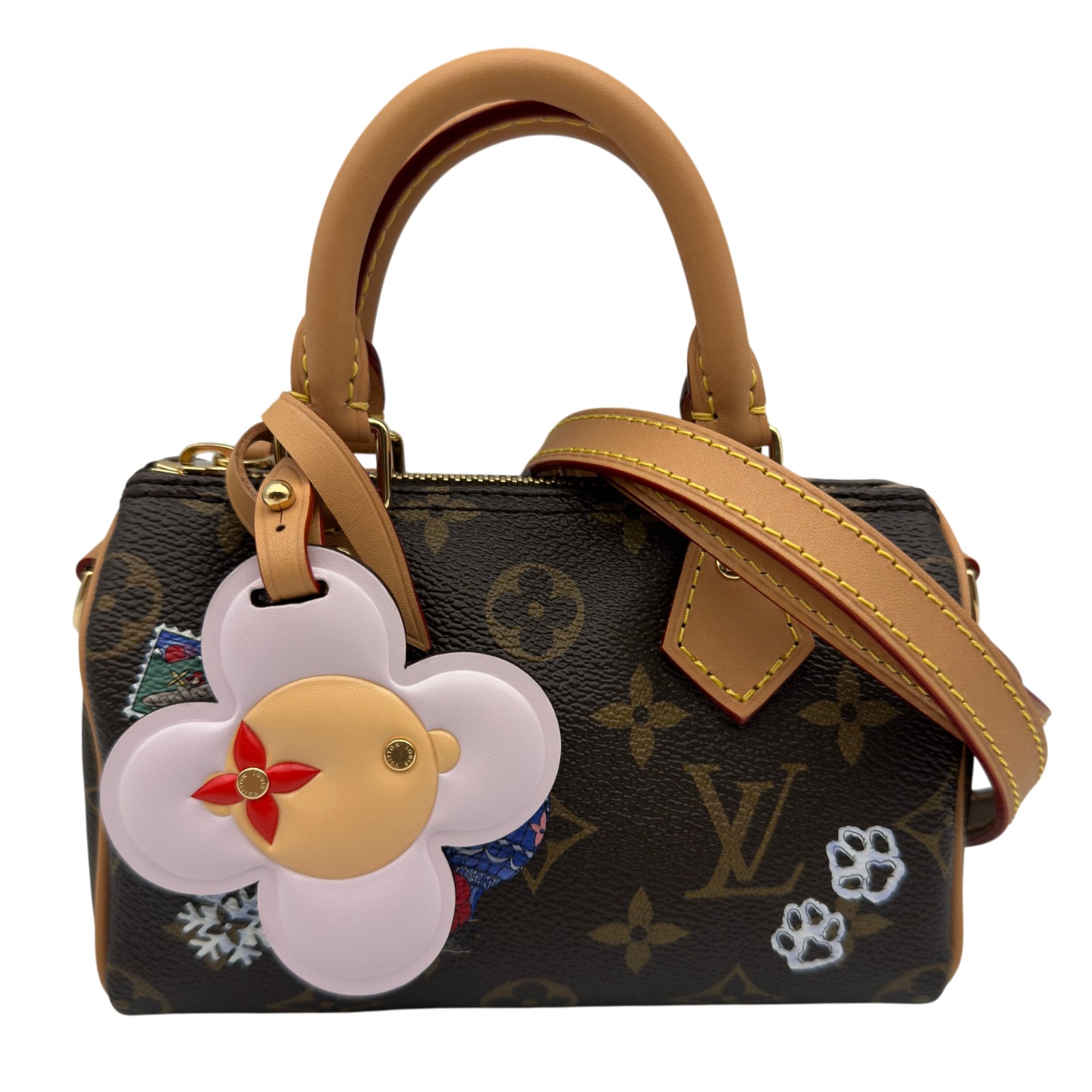 ルイ・ヴィトン LOUIS VUITTON ナノ・スピーディ M15330 ブラウン モノグラム ヴィヴィエンヌ/レザー レディース ショルダーバッグ【中古】