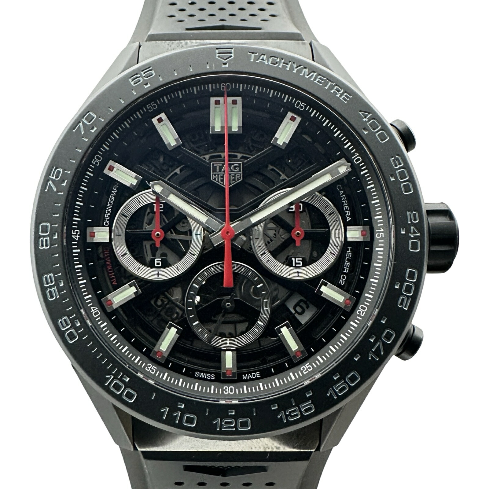 タグ・ホイヤー TAG HEUER カレラ キャリバーホイヤー02 クロノグラフ CBG2A90.FT6173 スケルトン セラミック 自動巻き メンズ 腕時計【中古】