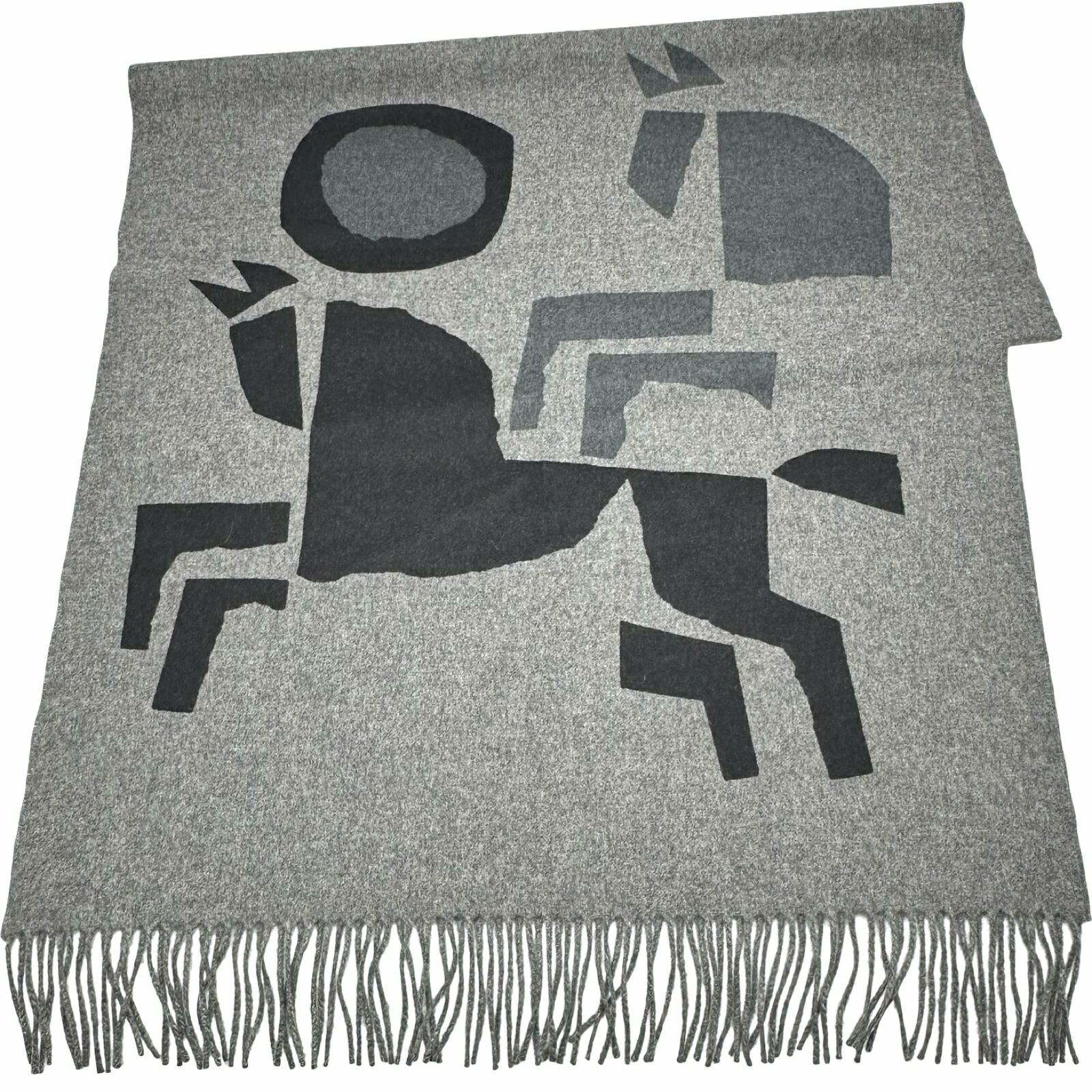 エルメス HERMES カシミール大判肩かけ 薄墨色 カシミール レディース えり巻き【中古】