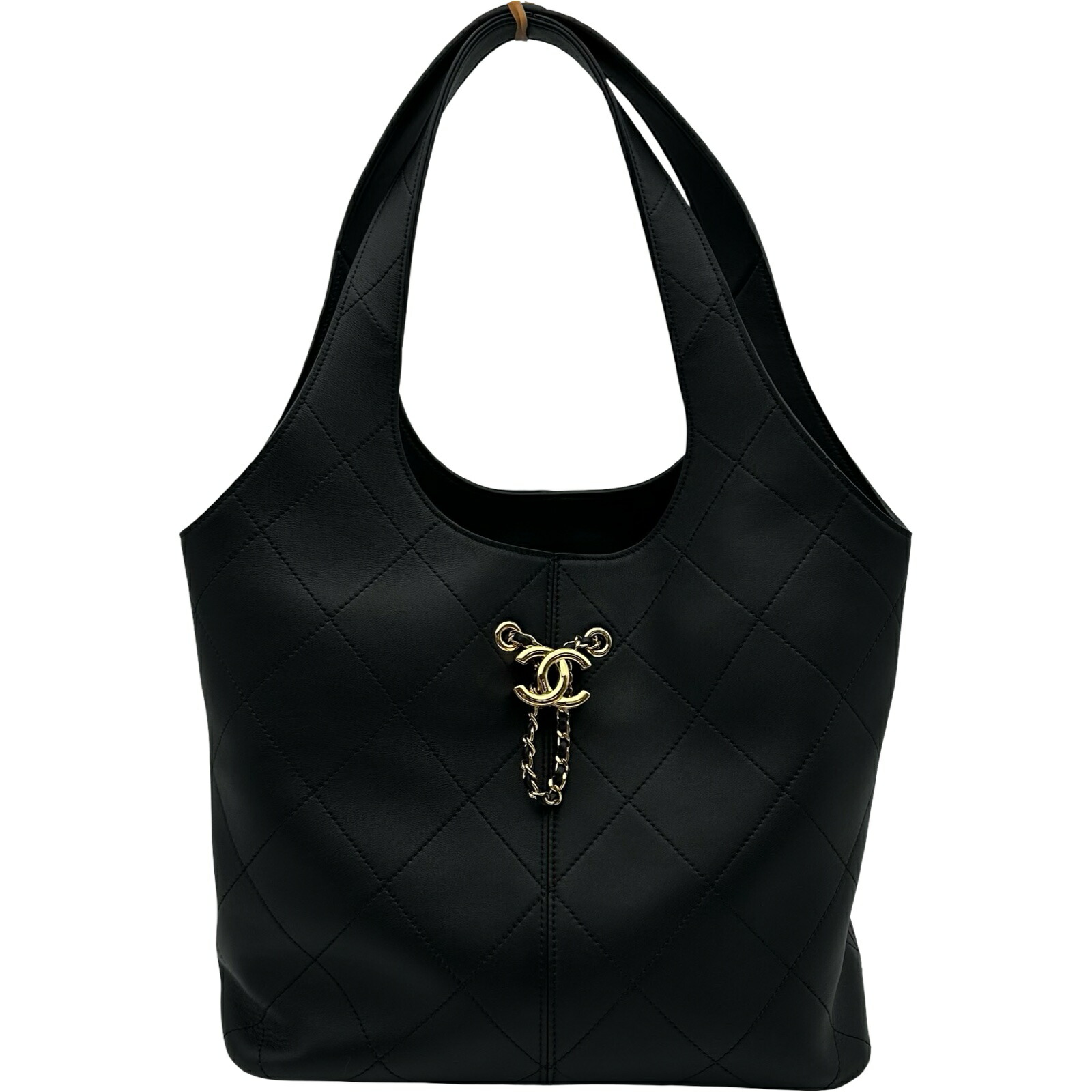 シャネル CHANEL 買い出し御徒面子 AS6108 黒いこと ゴールド金具 子ウシ レディース トートバッグ【中古】