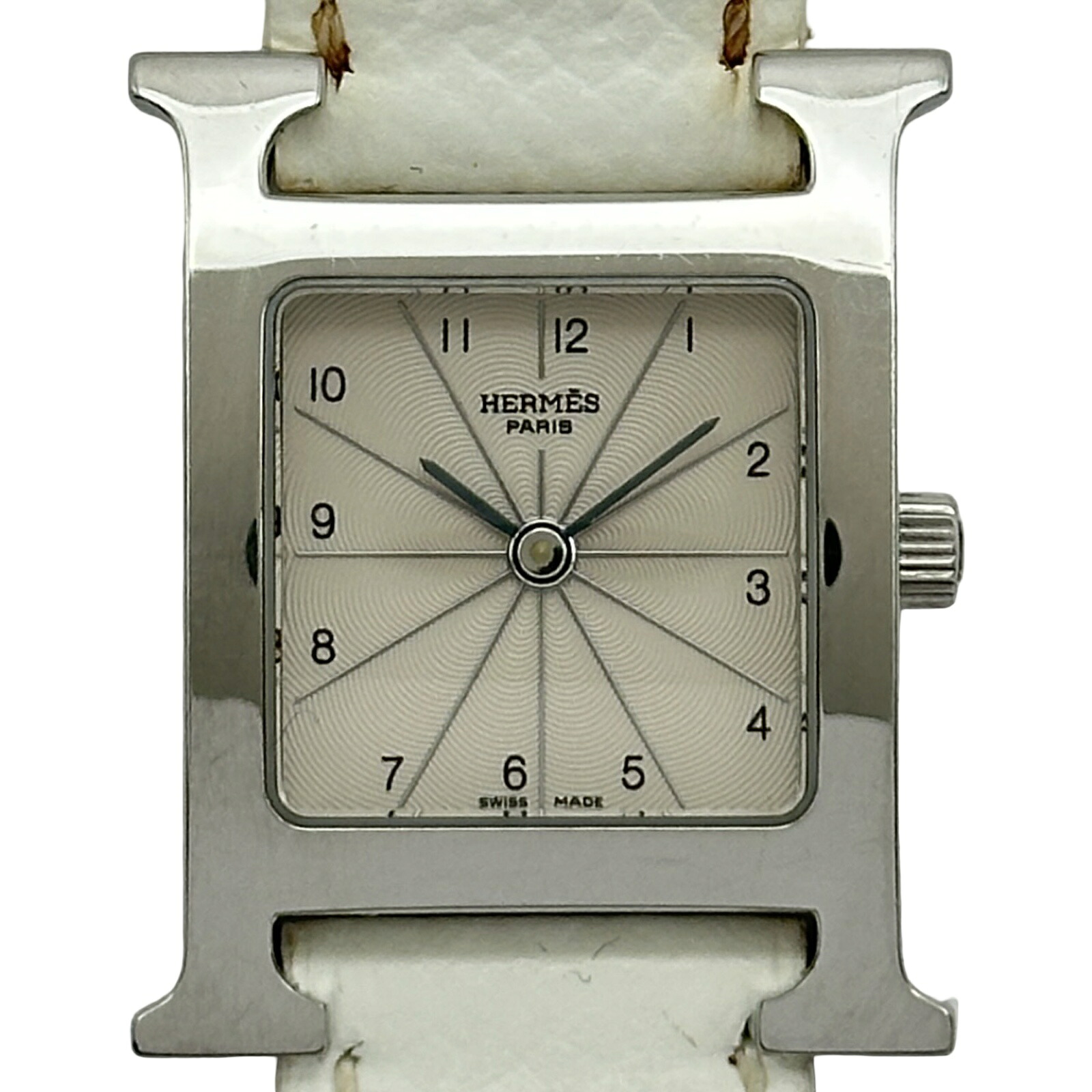 エルメス HERMES H御覧なさる ドゥブルトゥール HH1.210 しろがね色 ステンレス鋼スチール写真 石英 レディース ウォッチ【中古】