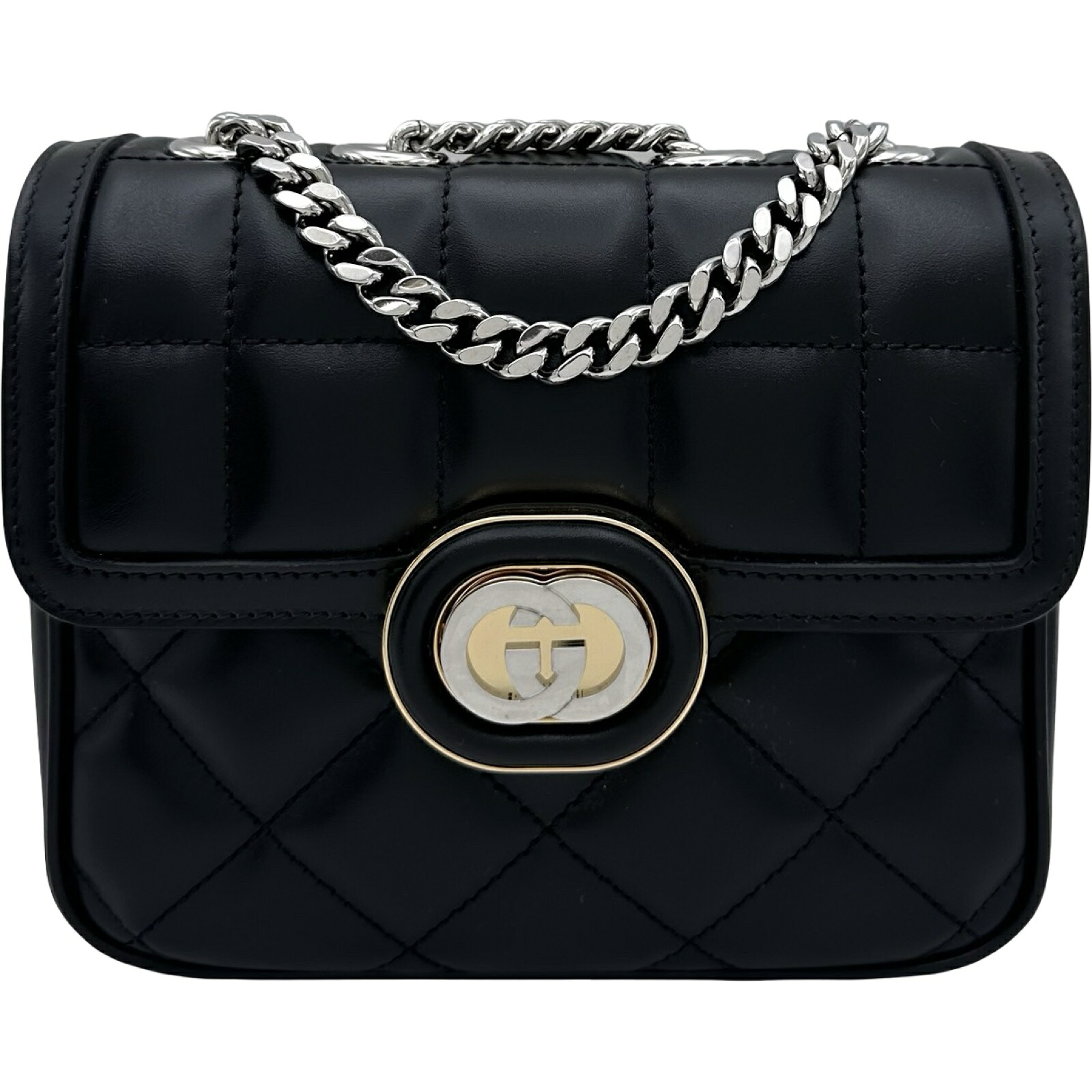 グッチ GUCCI デコミニショルダーバッグ 741457 ブラック レザー レディース ショルダーバッグ【中古】 108,000円