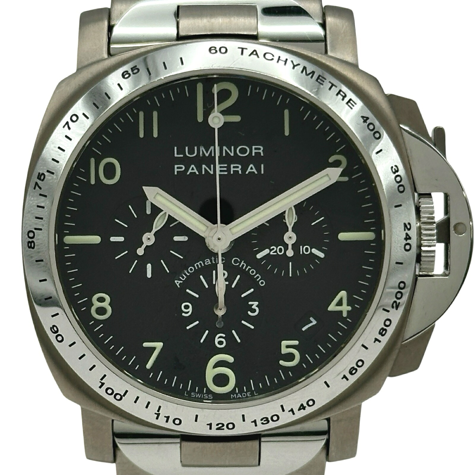 パネライ PANERAI ルミノール クロノグラフ PAM00072 ブラック チタン/ステンレススチール 自動巻き メンズ 腕時計【中古】|OKURA(おお蔵)店