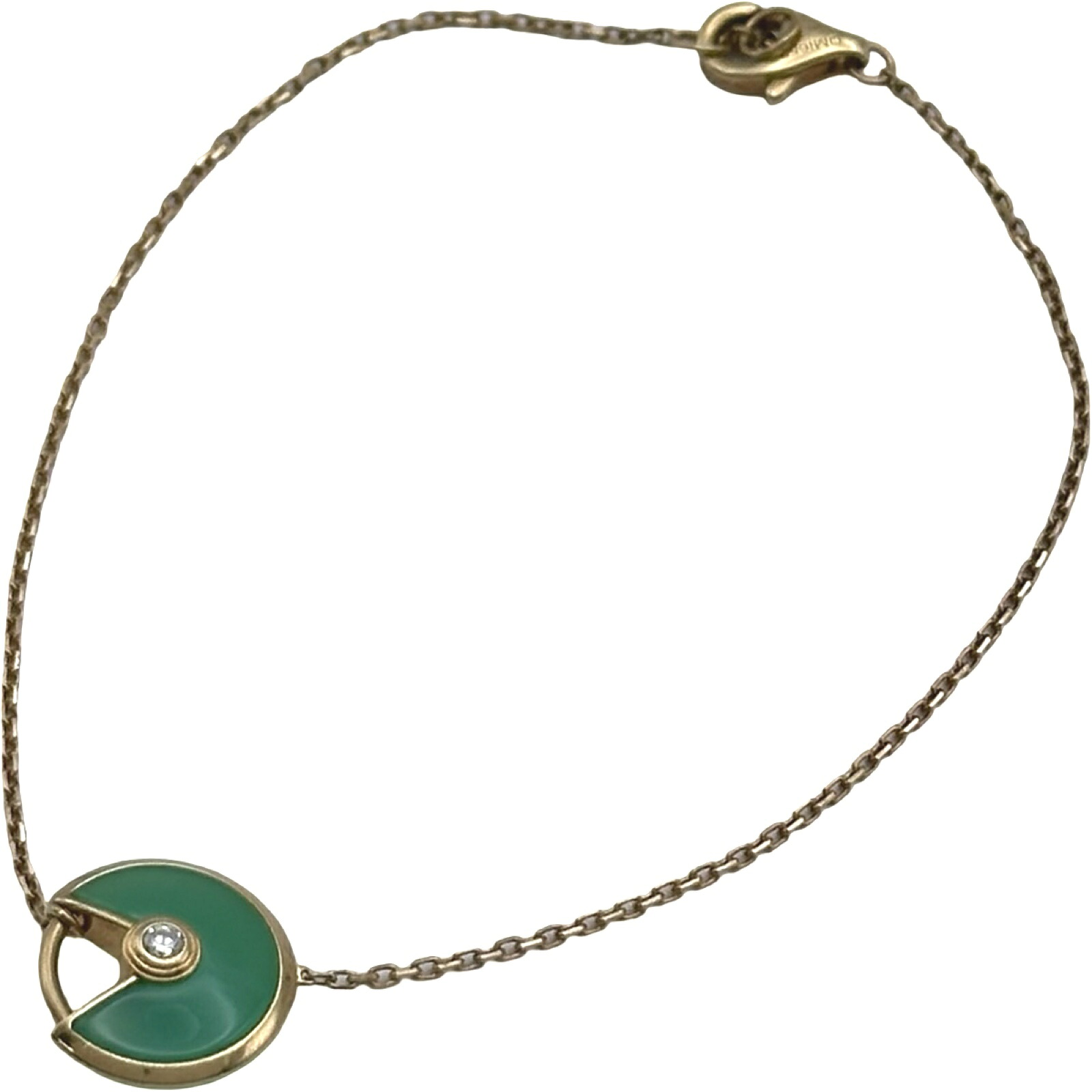 カルティエ Cartier アミュレットブレスレット ゴールド Au750 クリソプレーズ ジュエリー【中古】｜OKURA（おお蔵）店