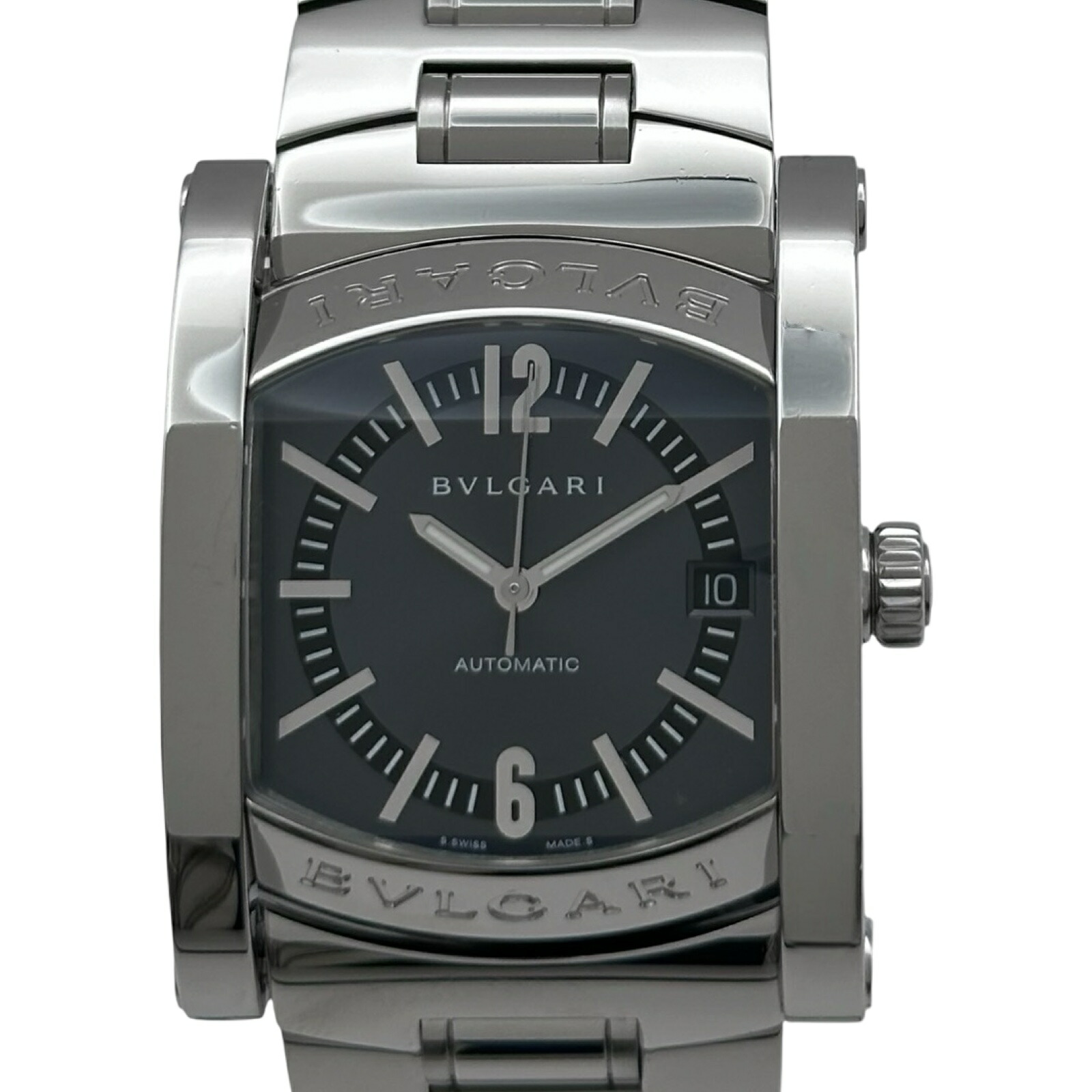 ブルガリ BVLGARI アショーマ AA44S ブラック ステンレススチール 自動巻き メンズ 腕時計【中古】｜OKURA（おお蔵）店
