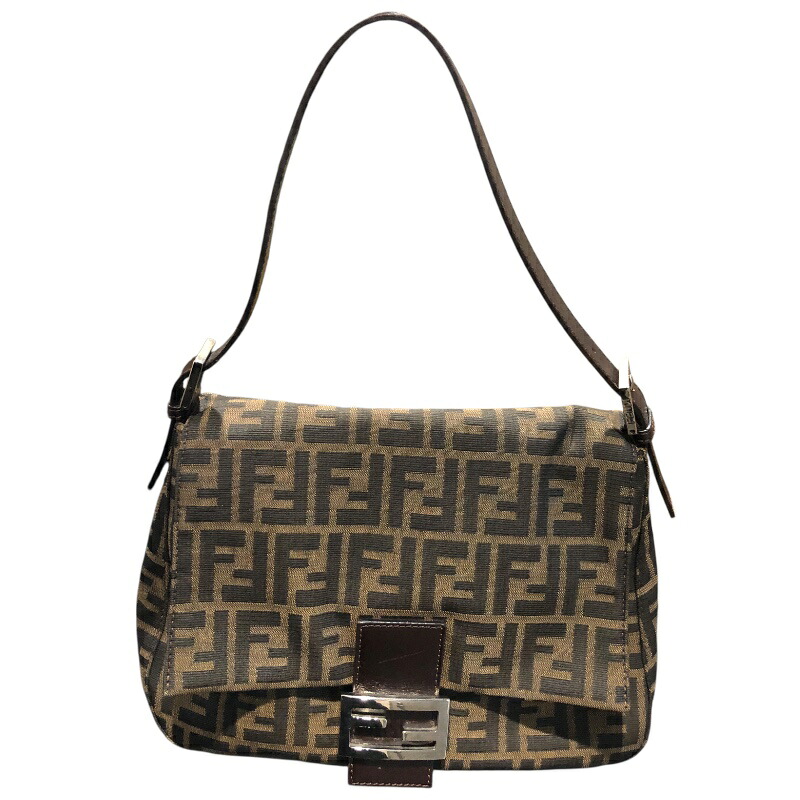 フェンディ FENDI マンマフラップバッグ 赤銅色 ナイロン/ジャかばい立て レディース ショルダーバッグ【中古】