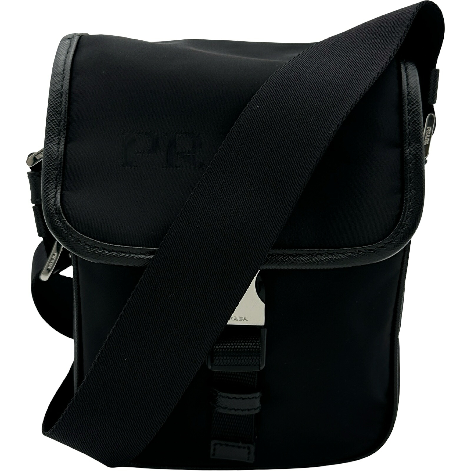 プラダ PRADA Re-Nylon ショルダーバッグ 2VD028 黒いこと しろがね色金具 ナイロン レディース ショルダーバッグ【中古】