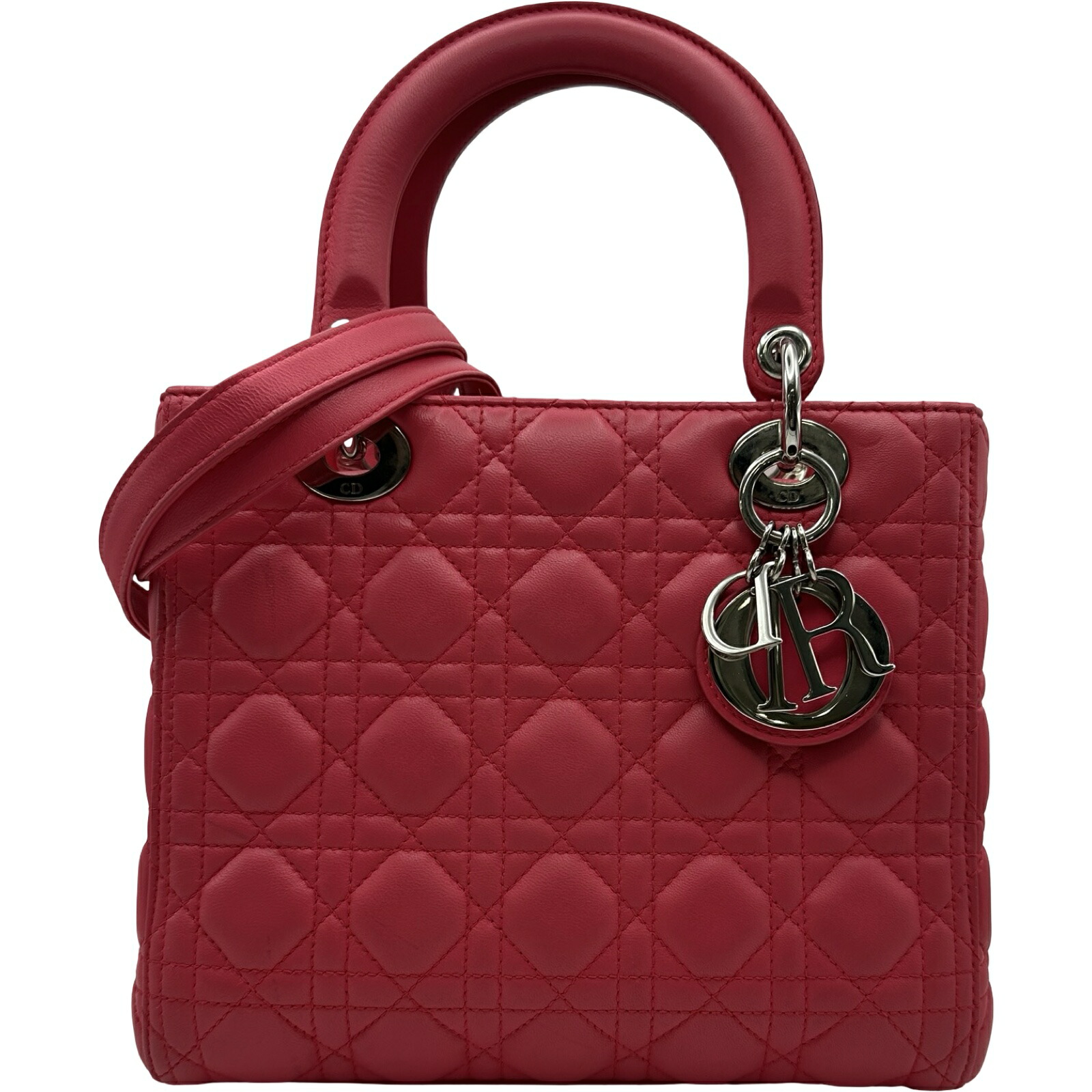 クリスチャン・ディオール Christian Dior レディディオールミディアム サクラ色 子ヒツジ レディース ハンドバック【中古】