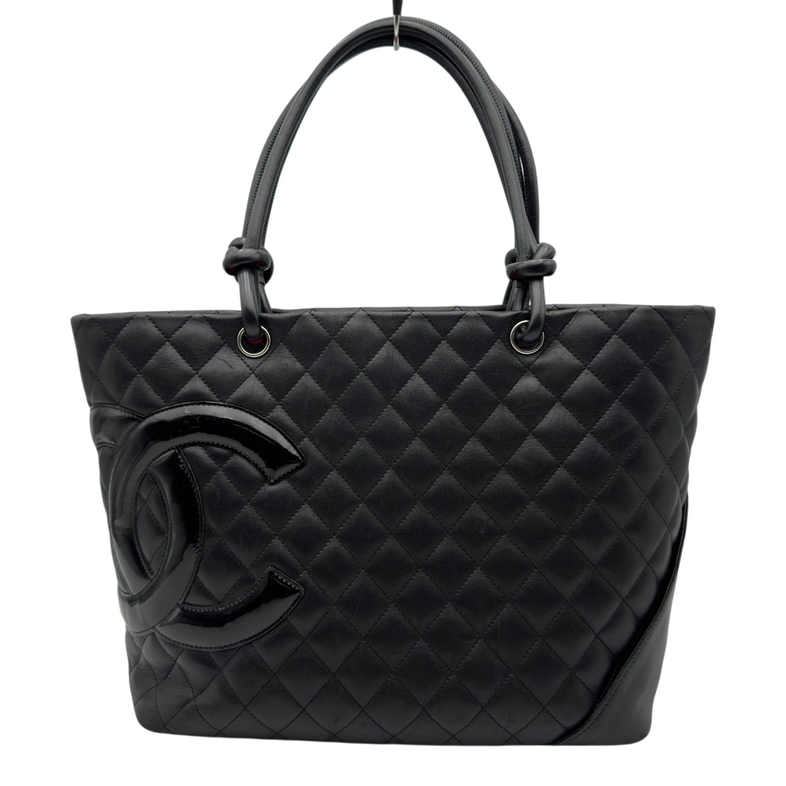 シャネル CHANEL カンボンライン トートラージ A25169 ブラック レザー レディース トートバッグ【中古】