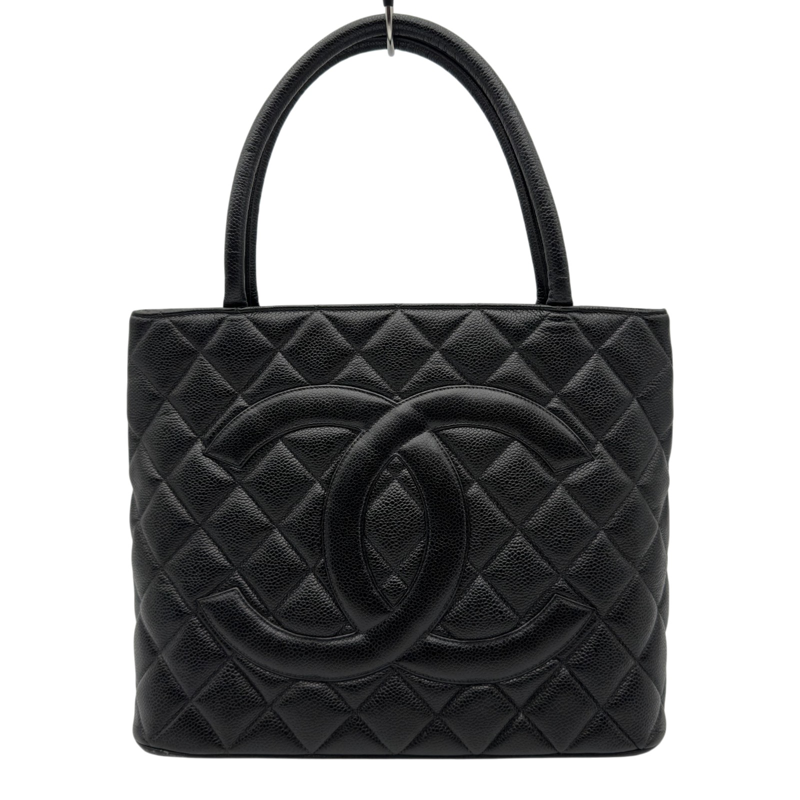 シャネル CHANEL 復刻トート A01804 7番台 ブラック キャビアスキン レディース トートバッグ【中古】
