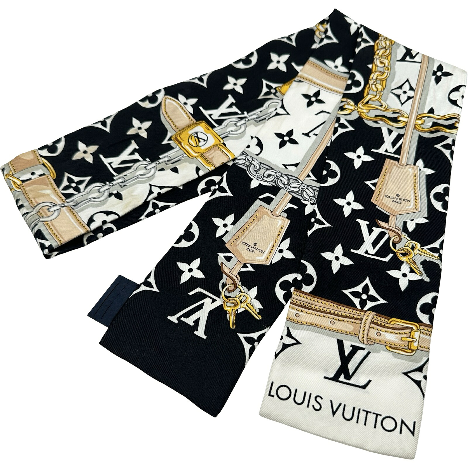 ルイ・ヴィトン LOUIS VUITTON バンドーBB コンフィデンシャル M78656 ノワール 地絹 レディース えり巻き【中古】