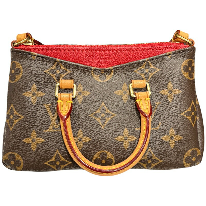 【6/1～ 最大限度30,000円OFFクーポン券！】ルイ・ヴィトン LOUIS VUITTON ナノパラス M61254 赤銅色/赤いこと モノグラム/スリーズ レディース ショルダーバッグ【中古】