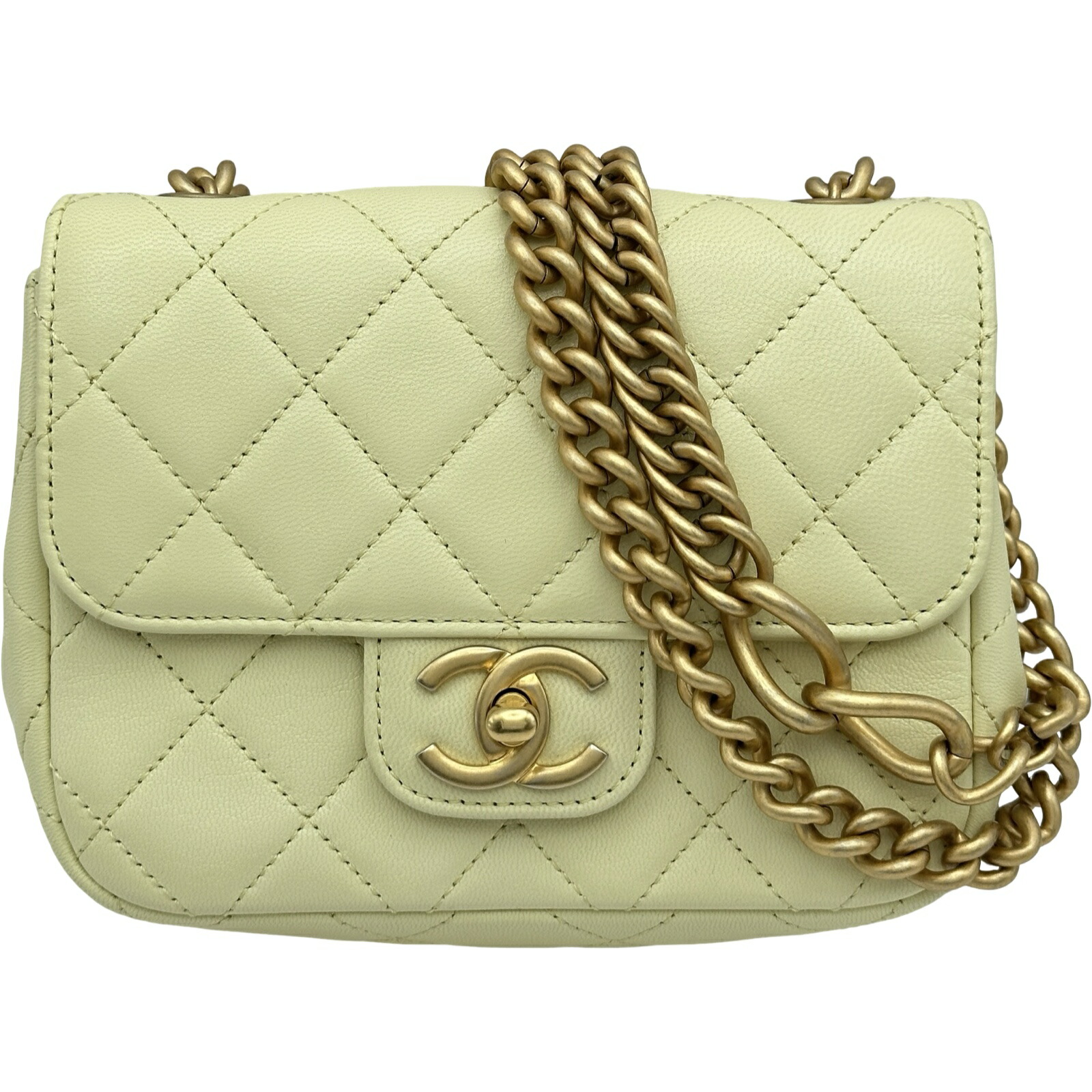 シャネル CHANEL マトラッセミニフラップバッグ AS2790 ライトイエロー/ゴールド金具 シャイニーエイジドゴートスキン レディース ショルダーバッグ【中古】|OKURA(おお蔵)店