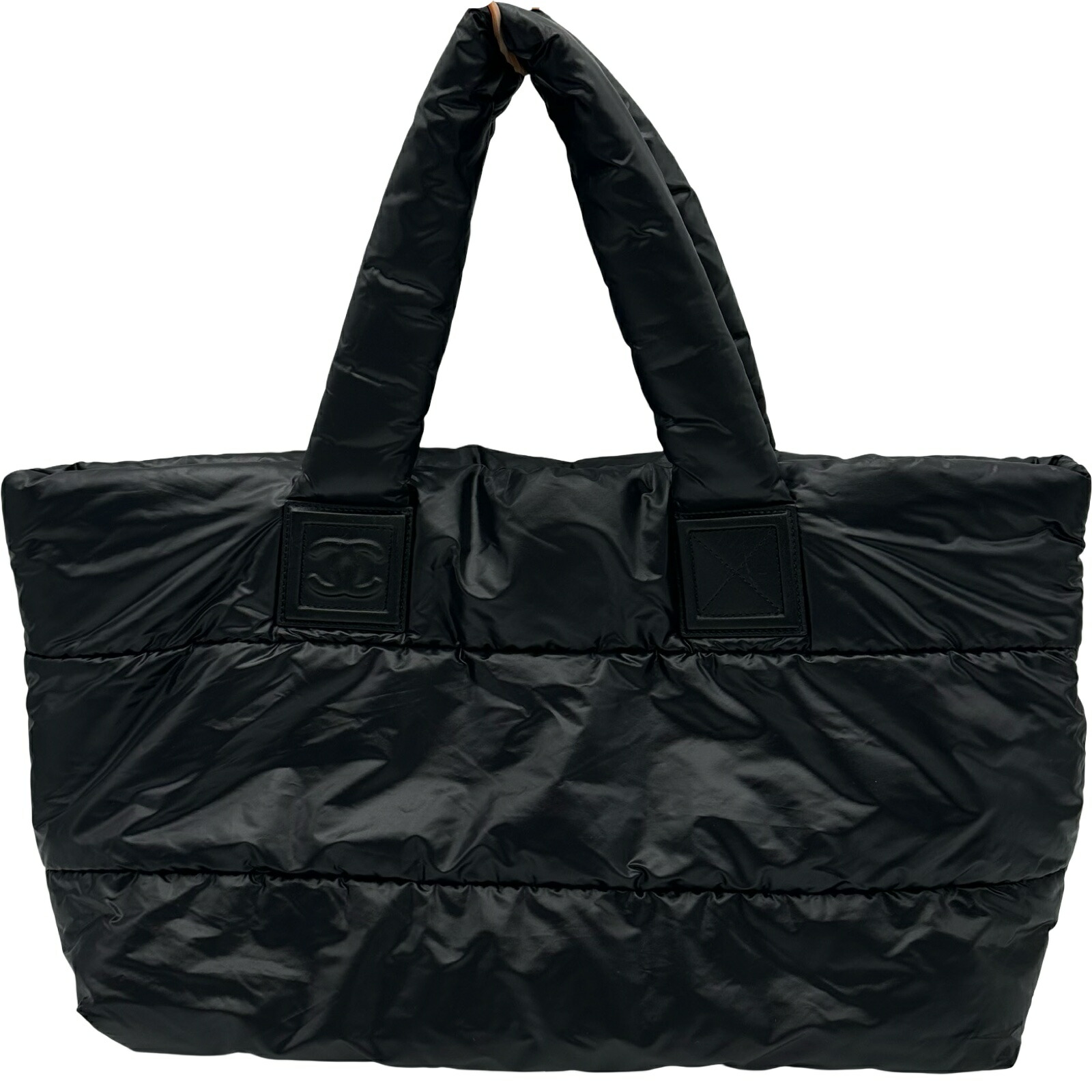 シャネル CHANEL ココクーンラージトートバッグ A47107 13番台 ブラック シルバー金具 ナイロン レディース トートバッグ【中古】