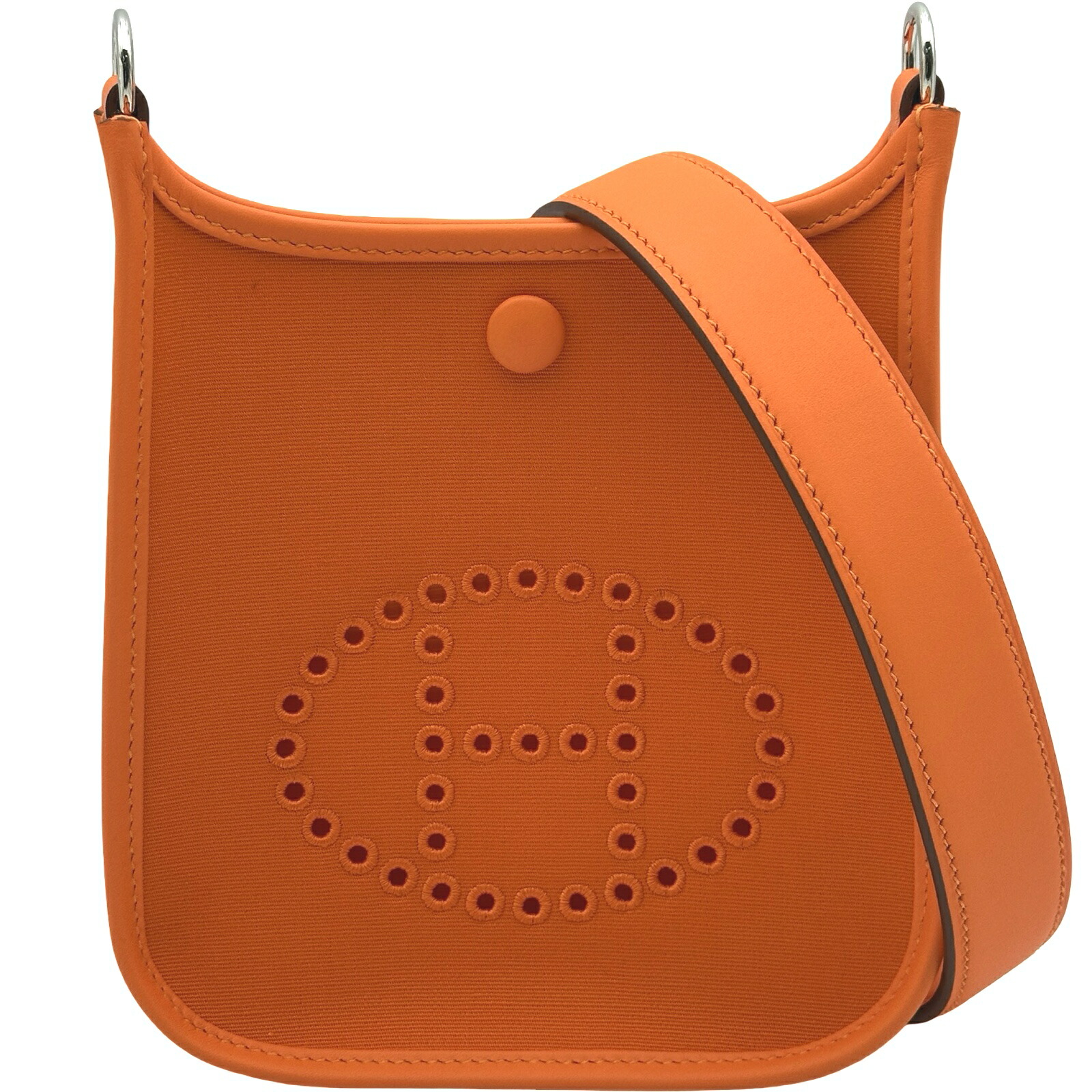 エルメス HERMES ネオエヴリンTPM W刻 オレンジ色 しろがね色金具 トワル/スイフト レディース ショルダーバッグ【中古】